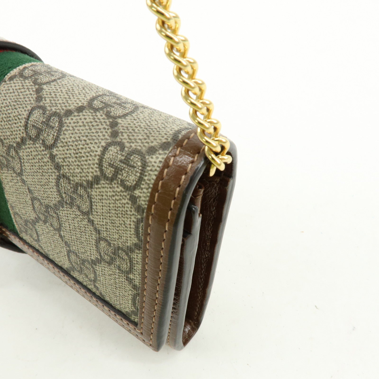 GUCCI Jackie 1961 Sherry Leather Chain Wallet Beige 652681.0416