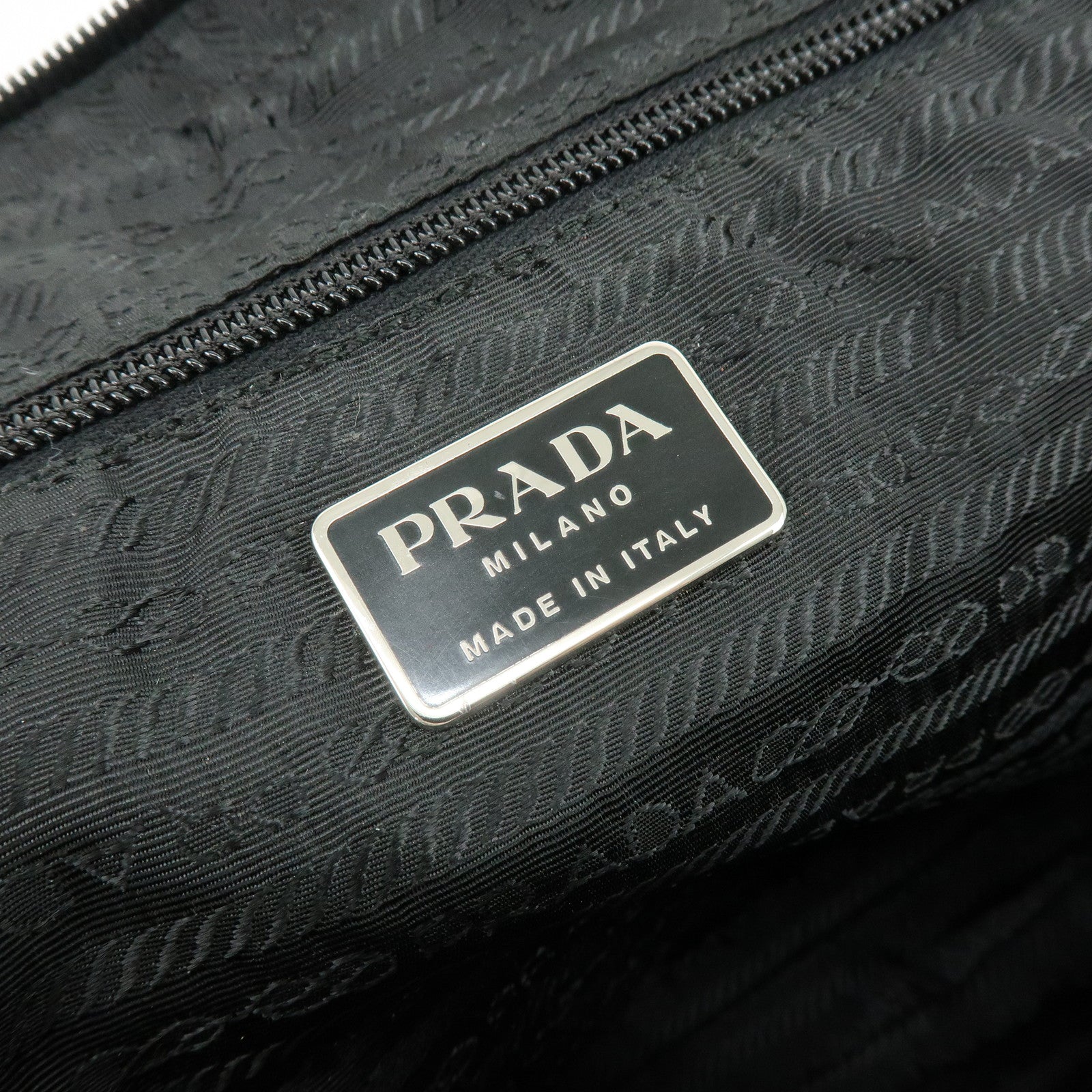 PRADA Triangle Logo Nylon Leather Shoulder Bag Tote Bag Black