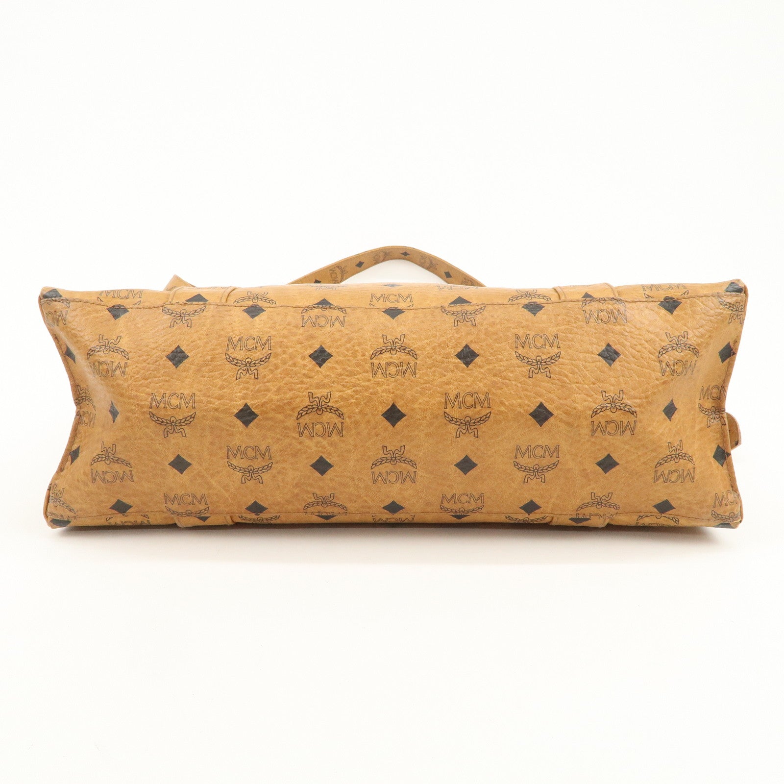 MCM Visetos Leather Shoulder Bag Tote Bag Brown