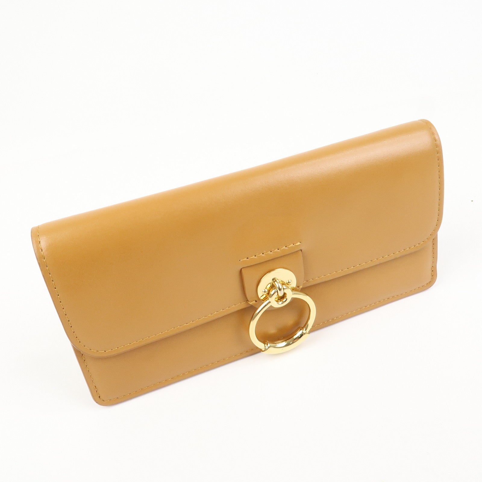 Chloe Leather Bi-hold Long Wallet Brown