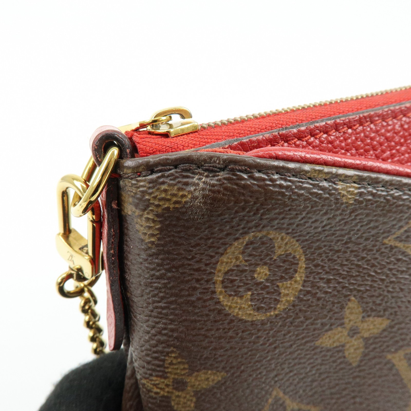 Louis Vuitton Monogram Pallas 2Way Chain Bag Clutch Cerise M41638