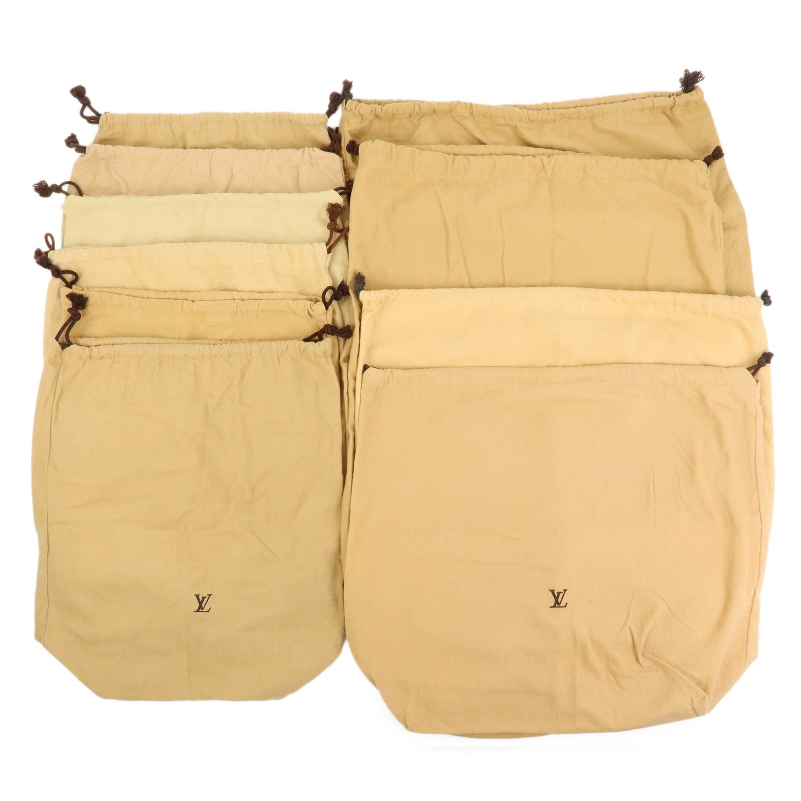 Louis Vuitton Set of 10 Dust Bag Storage Bag Drawstring Style Beige