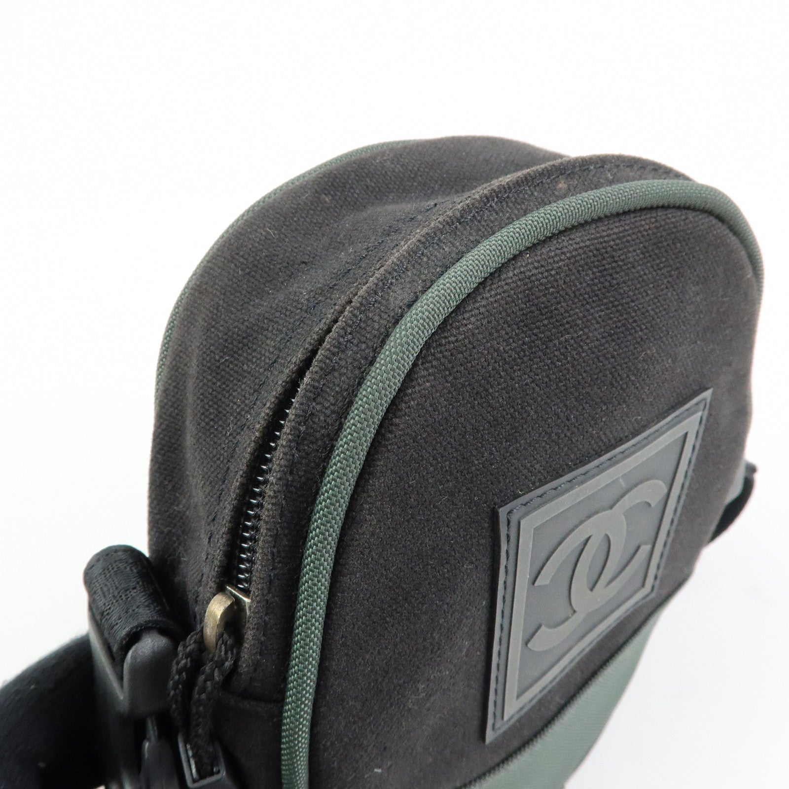CHANEL COCO Mark Sports Line Canvas Shoulder Bag Black 8490254