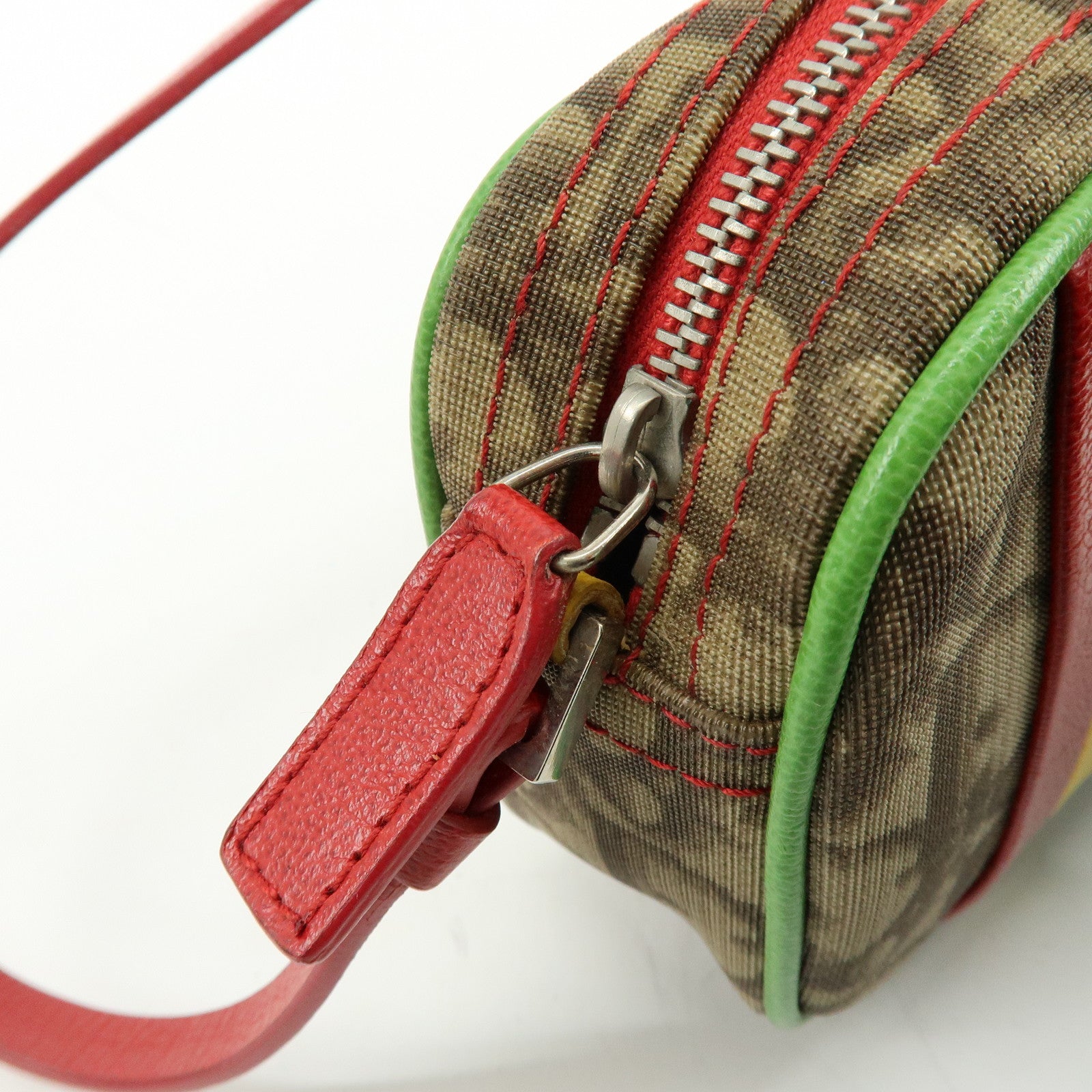 Christian Dior Trotter Rasta Mini Shoulder Bag Hand Bag Brown Red