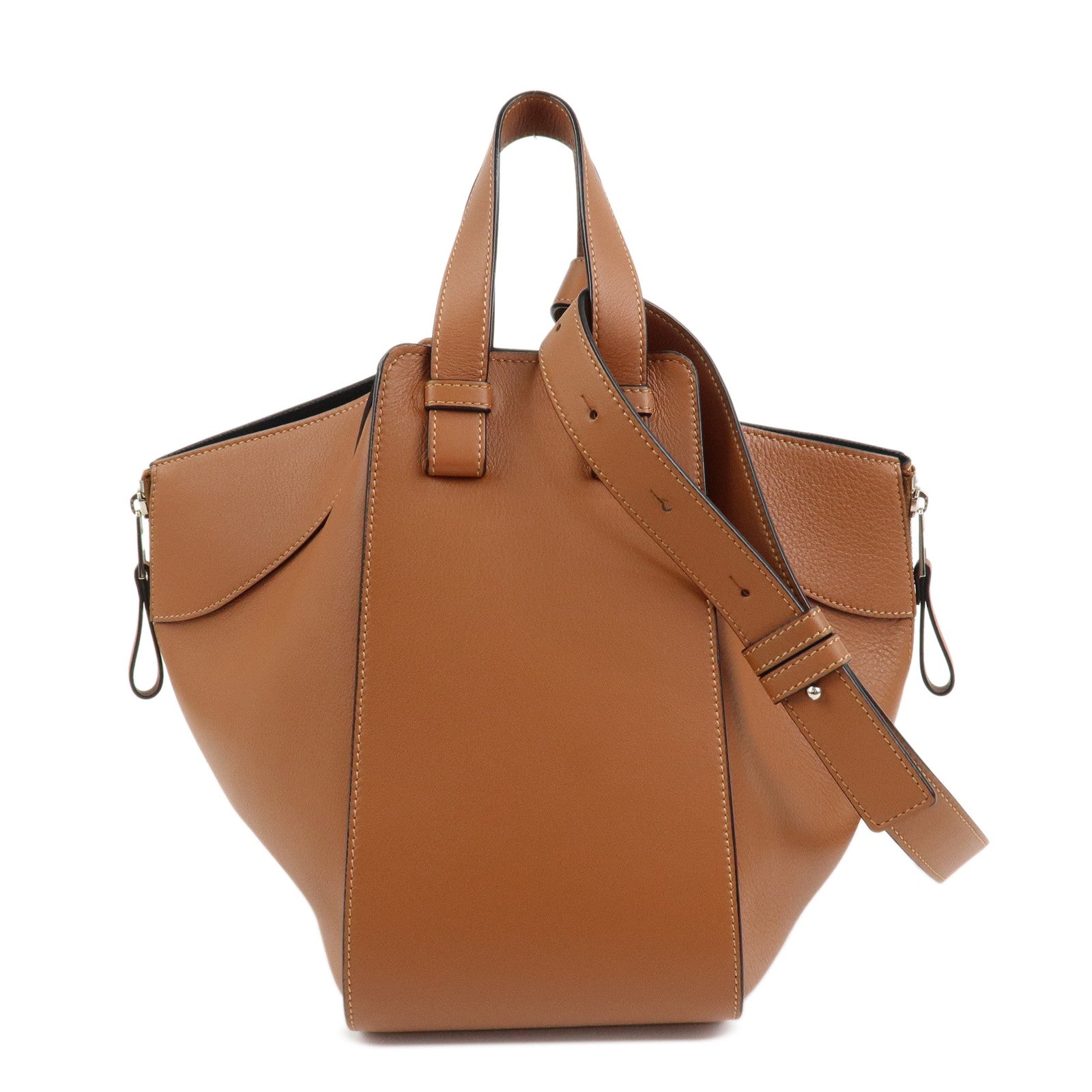 LOEWE Anagram Leather Hammock Small Shoulder Crossbody Bag Brown