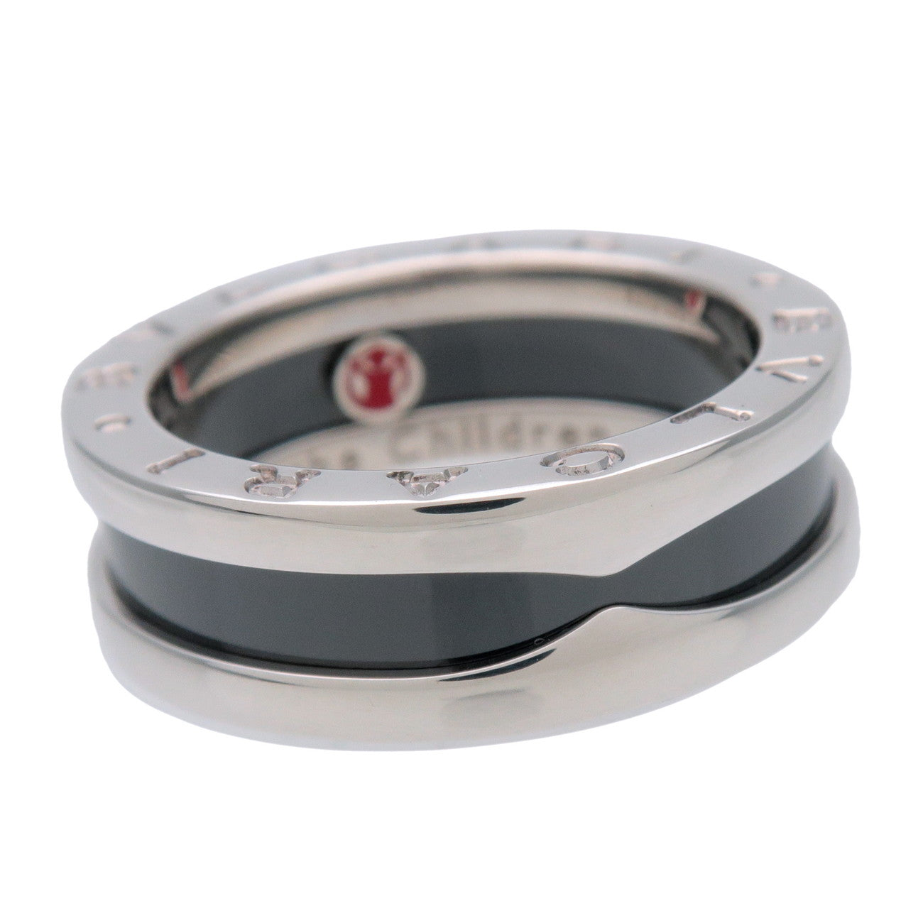 BVLGARI B-Zero1 Save the Children Ring SV925 Black Ceramic US6