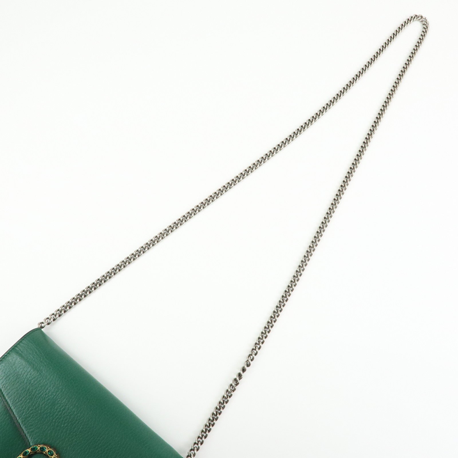 GUCCI Dionysus Leather Chain Wallet Shoulder Bag Green 401231