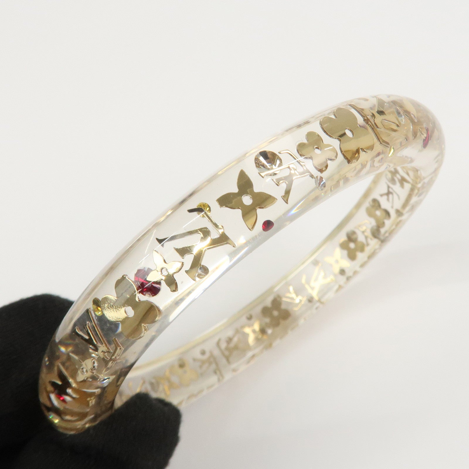 Louis Vuitton Bracelet Inclusion TPM Bangle Transparent Gold M65202