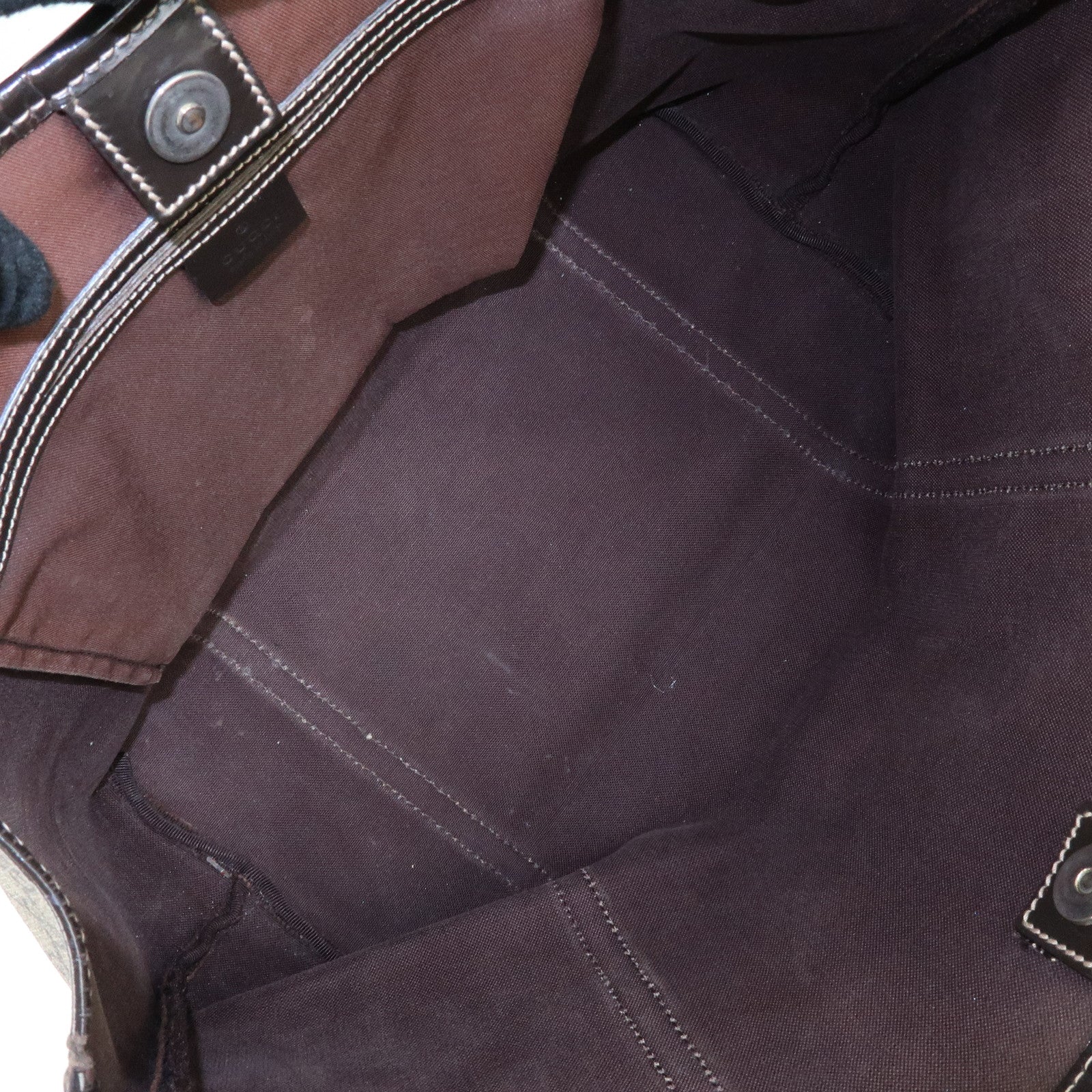 GUCCI GG Supreme Patent Leather Tote Bag Shoulder Bag Beige 197953