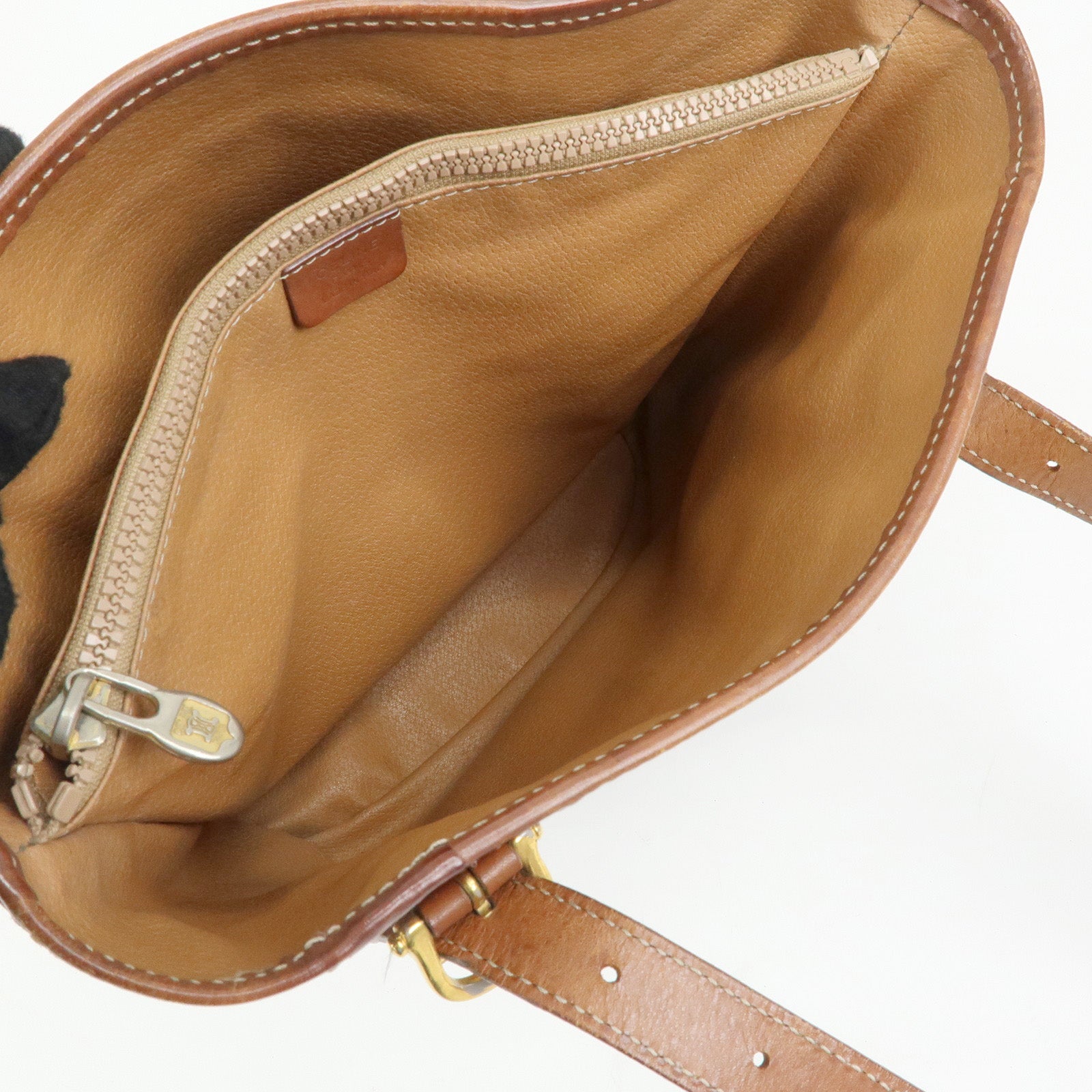 CELINE Macadam PVC leather Tote Bag Hand Bag Shoulder Bag Brown