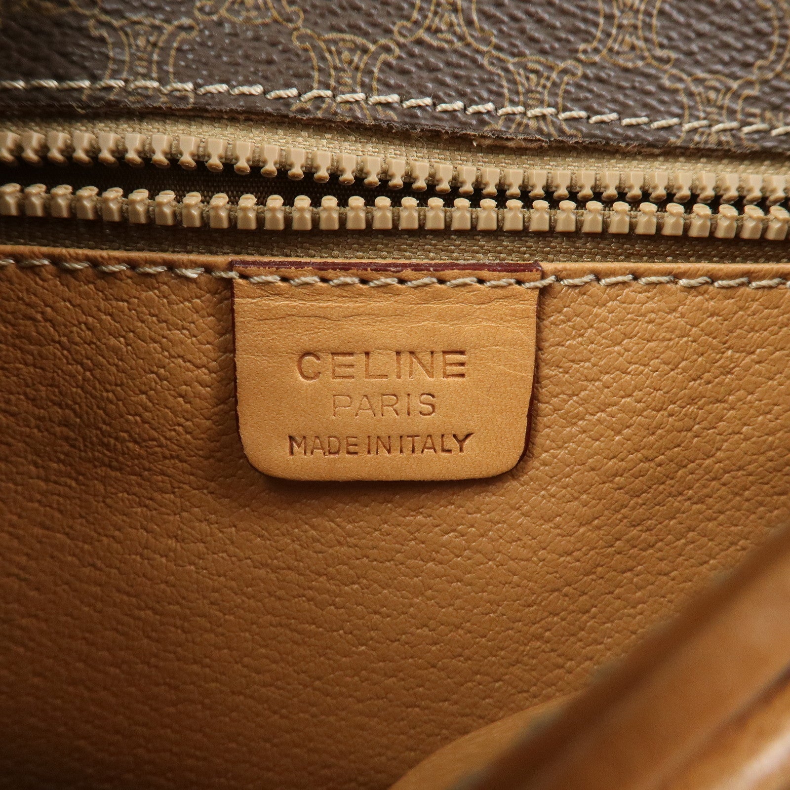 CELINE Macadam PVC Leather Shoulder Bag Crossbody Bag Brown