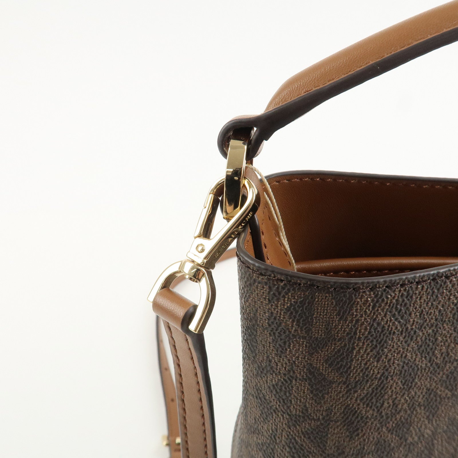 MICHAEL KORS PVC 2Way Leather Hand Bag Shoulder Bag Brown Gold HDW Used