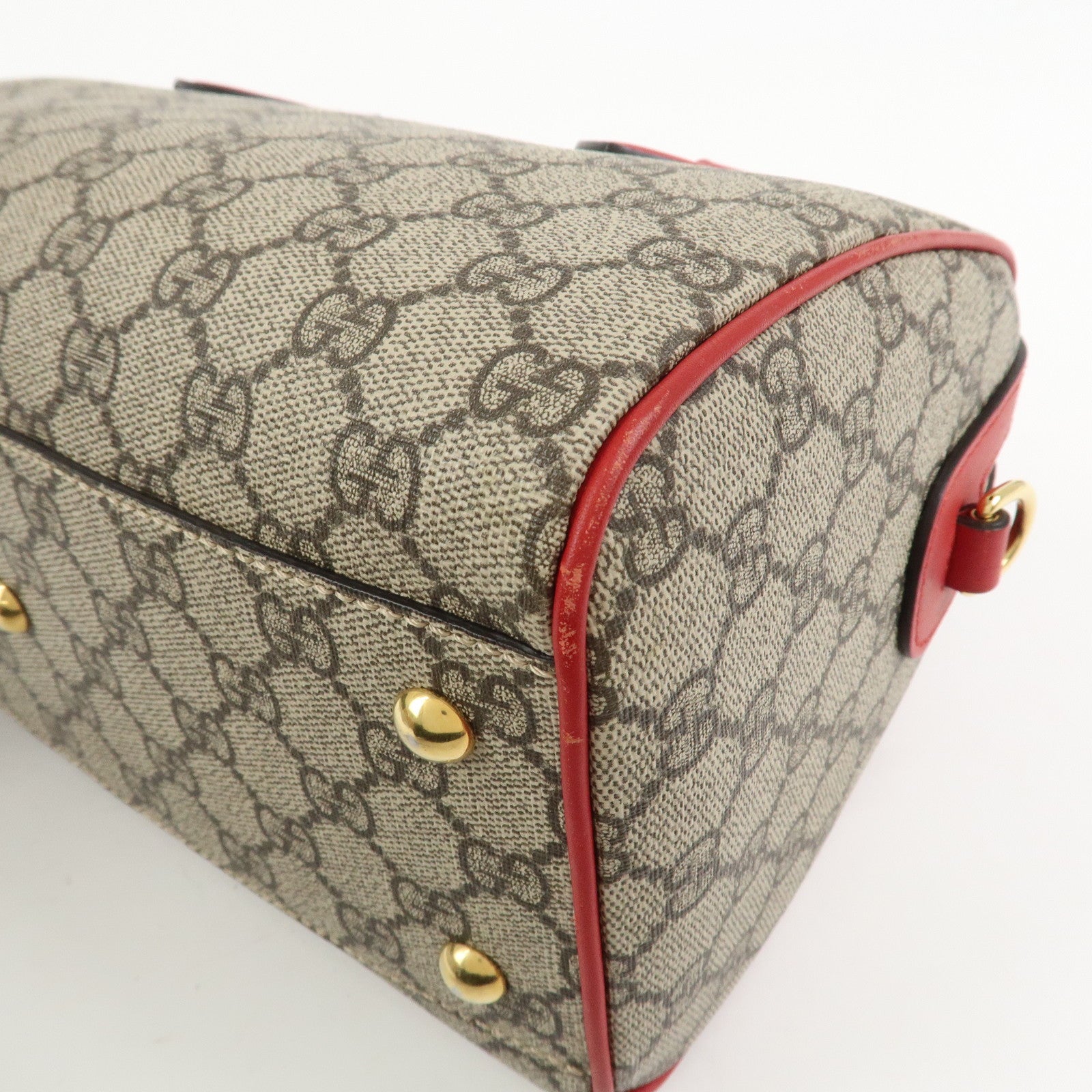 GUCCI GG Supreme Leather 2WAY Bag Shoulder Bag Beige Red 409529