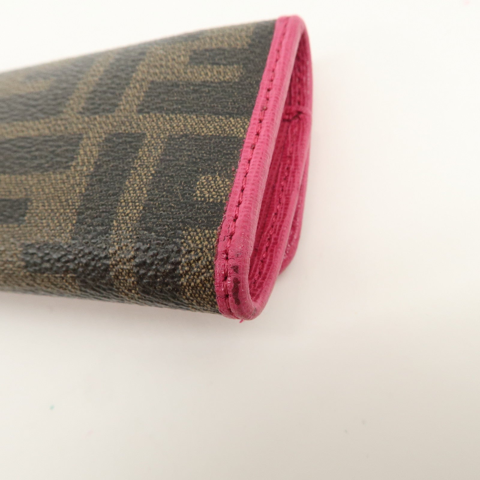 FENDI Zucca PVC Coating Canvas Leather 6 Rings Key Case 8AP079