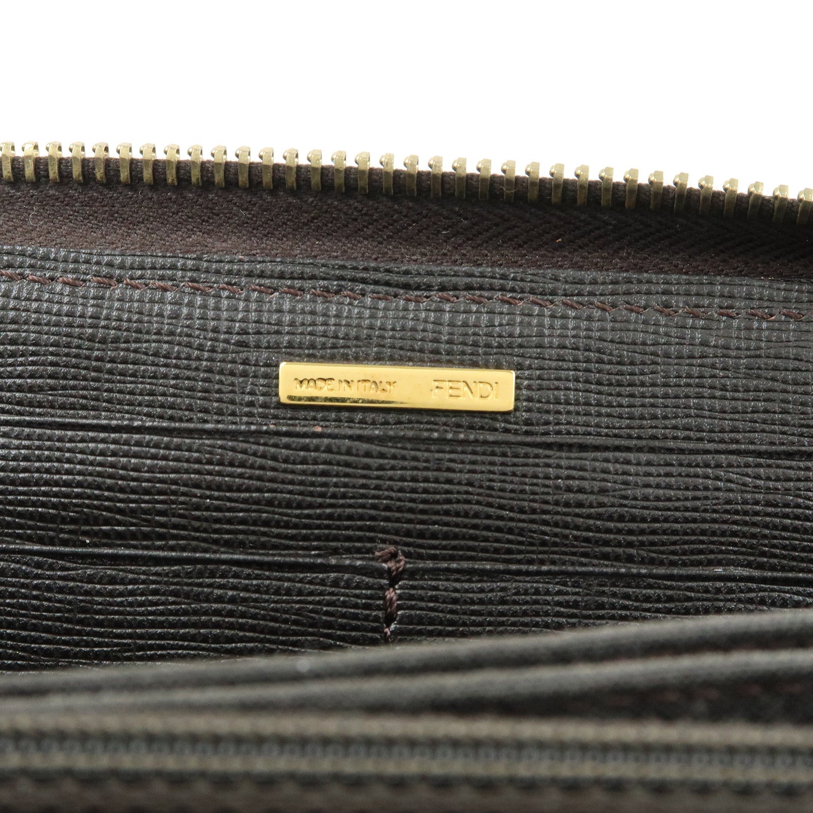 FENDI Zucca PVC Leather Zippy Round Long Wallet Brown 8M0299