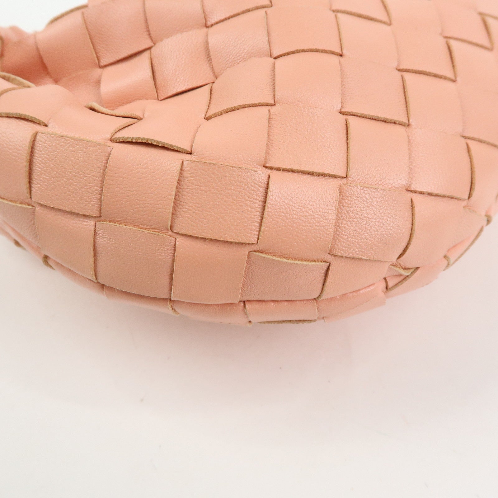 BOTTEGA VENETA Mini Jodie Intrecciato Leather Hand Bag Pink