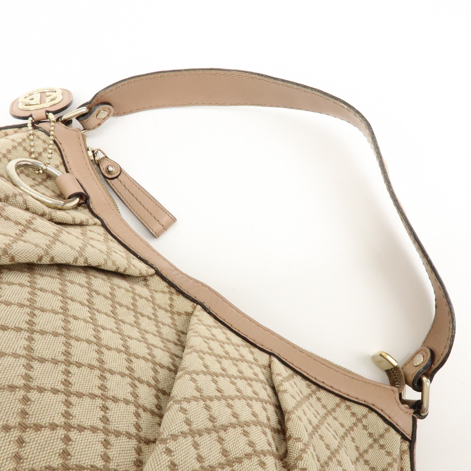 GUCCI Sukey Interlocking G Diamante Canvas Shoulder Bag 232955