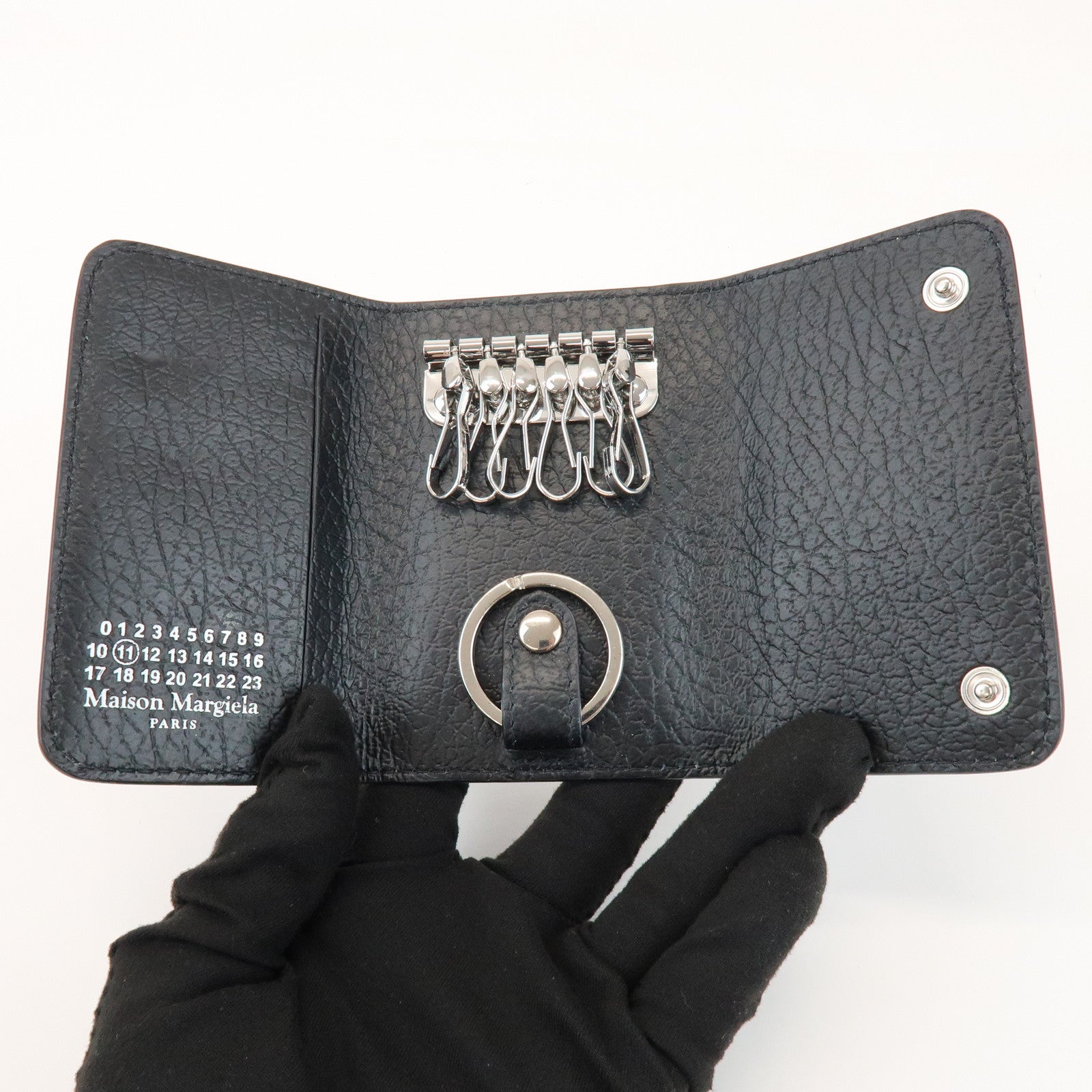 Maison Margiela Leather 6 hooks Key Case Key Holder Black