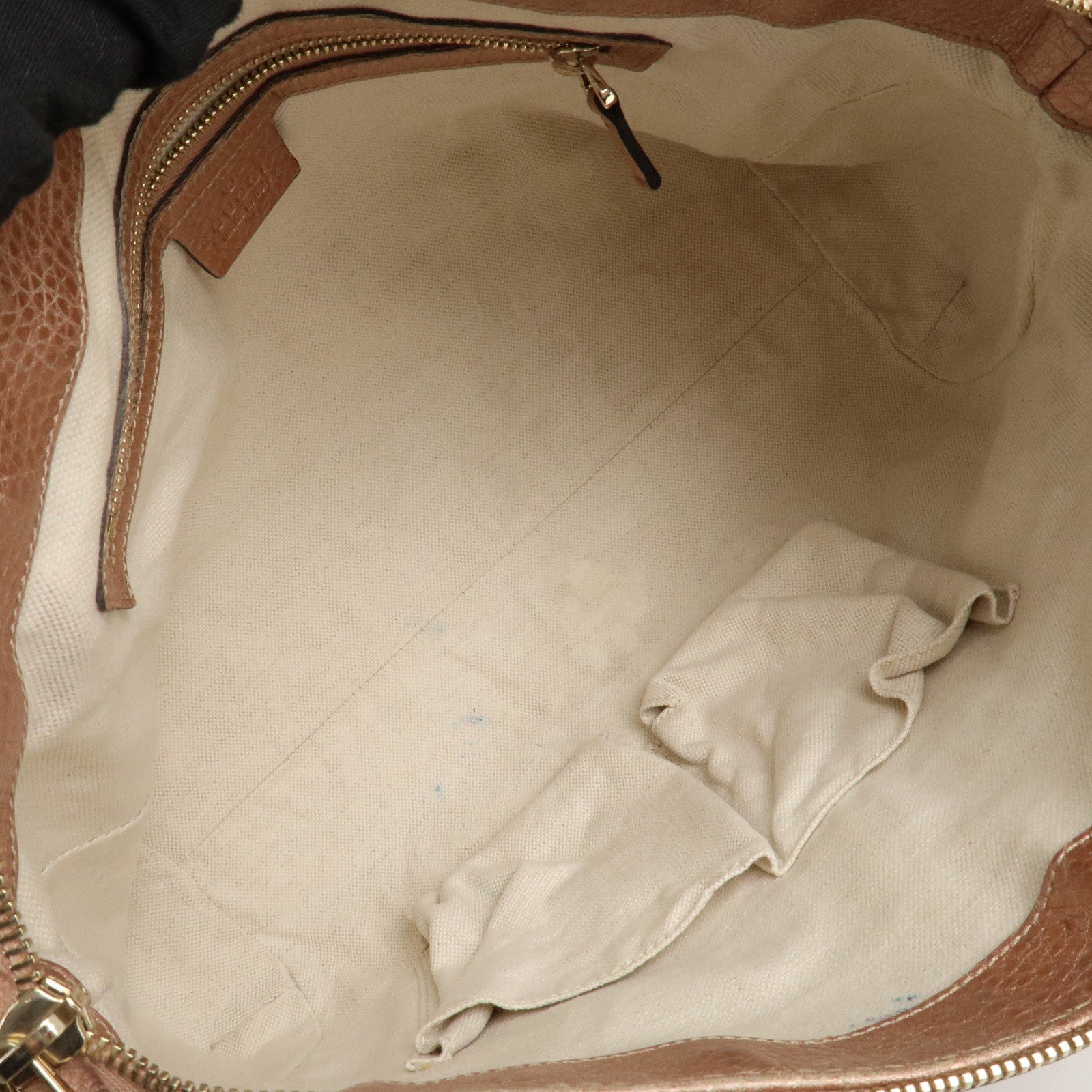 GUCCI Bamboo GG Canvas Leather 2Way Shoulder Bag Beige Pink 282300 Used