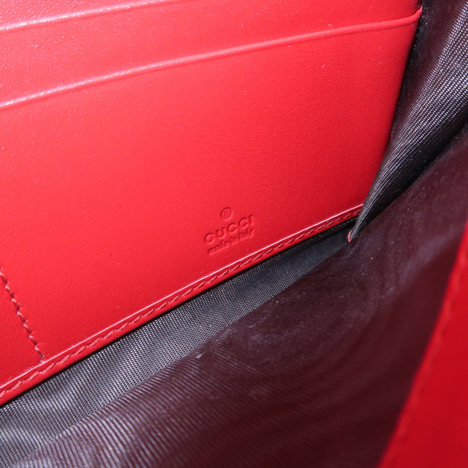 GUCCI Guccissima Interlocking G Flap Long Wallet Red 388679