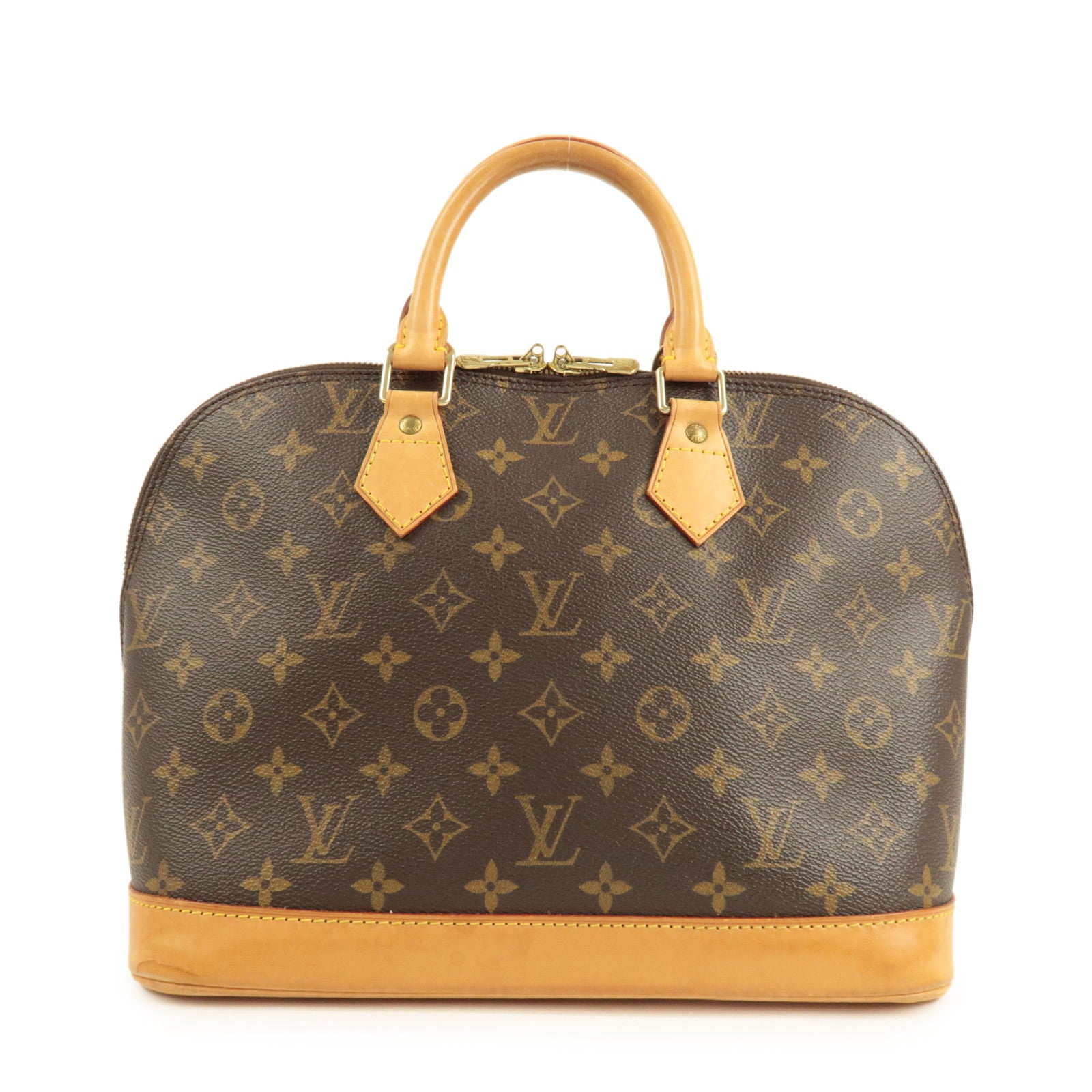 Louis Vuitton Monogram Alma Hand Bag Brown M51130 Used