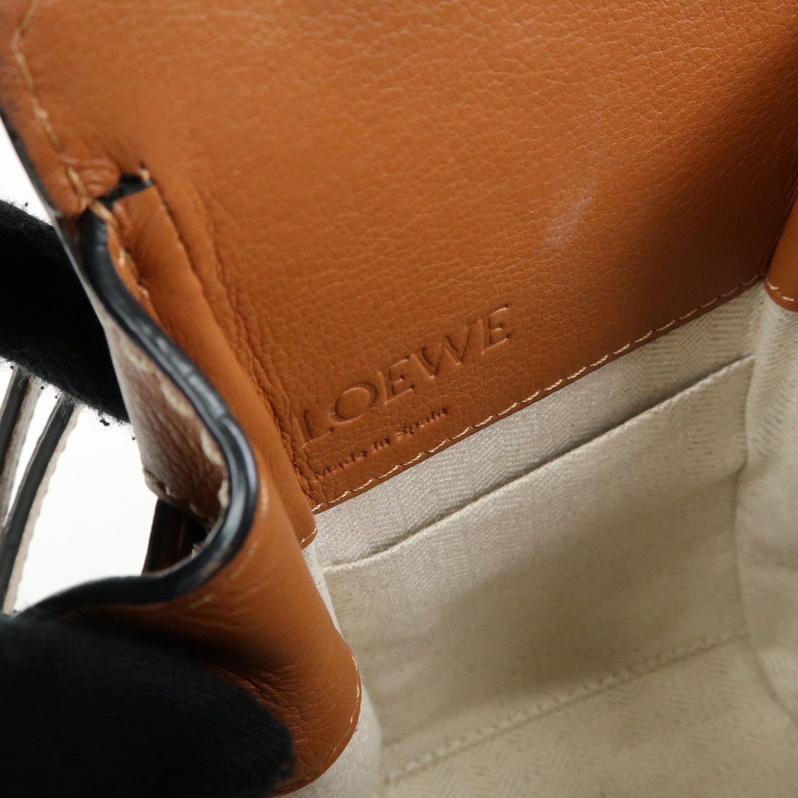 LOEWE Anagram Hammock Cotton Calf Leather Drawstring Mini 2Way Bag
