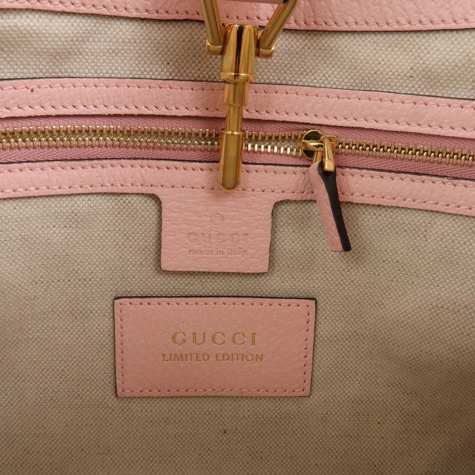 GUCCI New Jackie Flora Canvas Leather Shoulder Bag Hand Bag Pink 550152