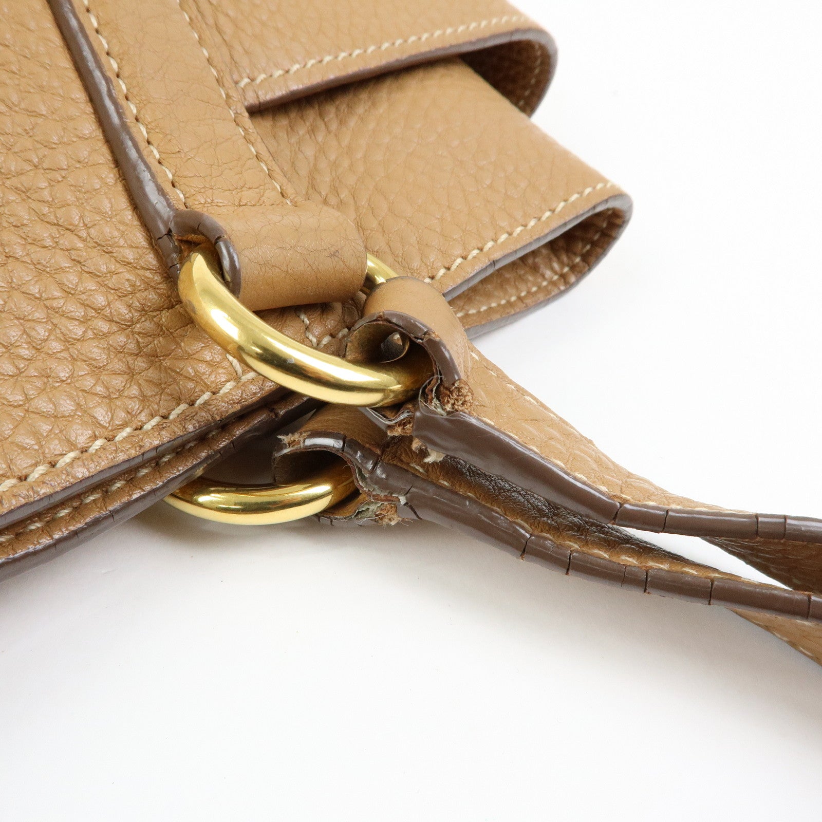 PRADA Vitello Daino Leather Tote Bag Shoulder Bag Brown BR4970