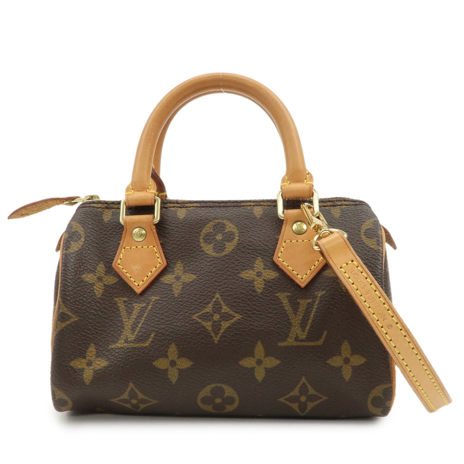 Louis Vuitton Monogram Mini Speedy Hand Bag & Strap Brown M41534