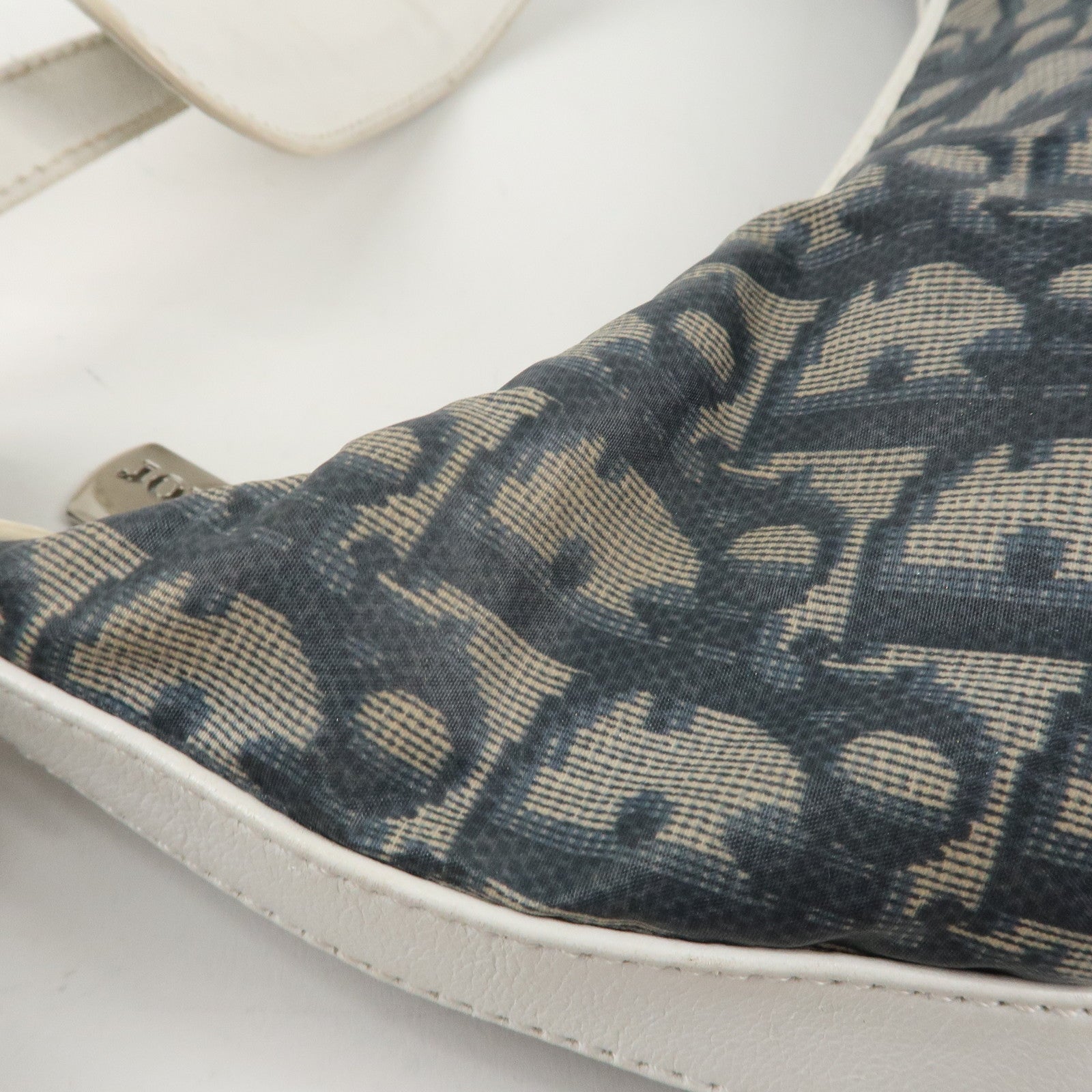 Christian Dior Trotter PVC Leather Shoulder Bag Hand Bag Navy White Used