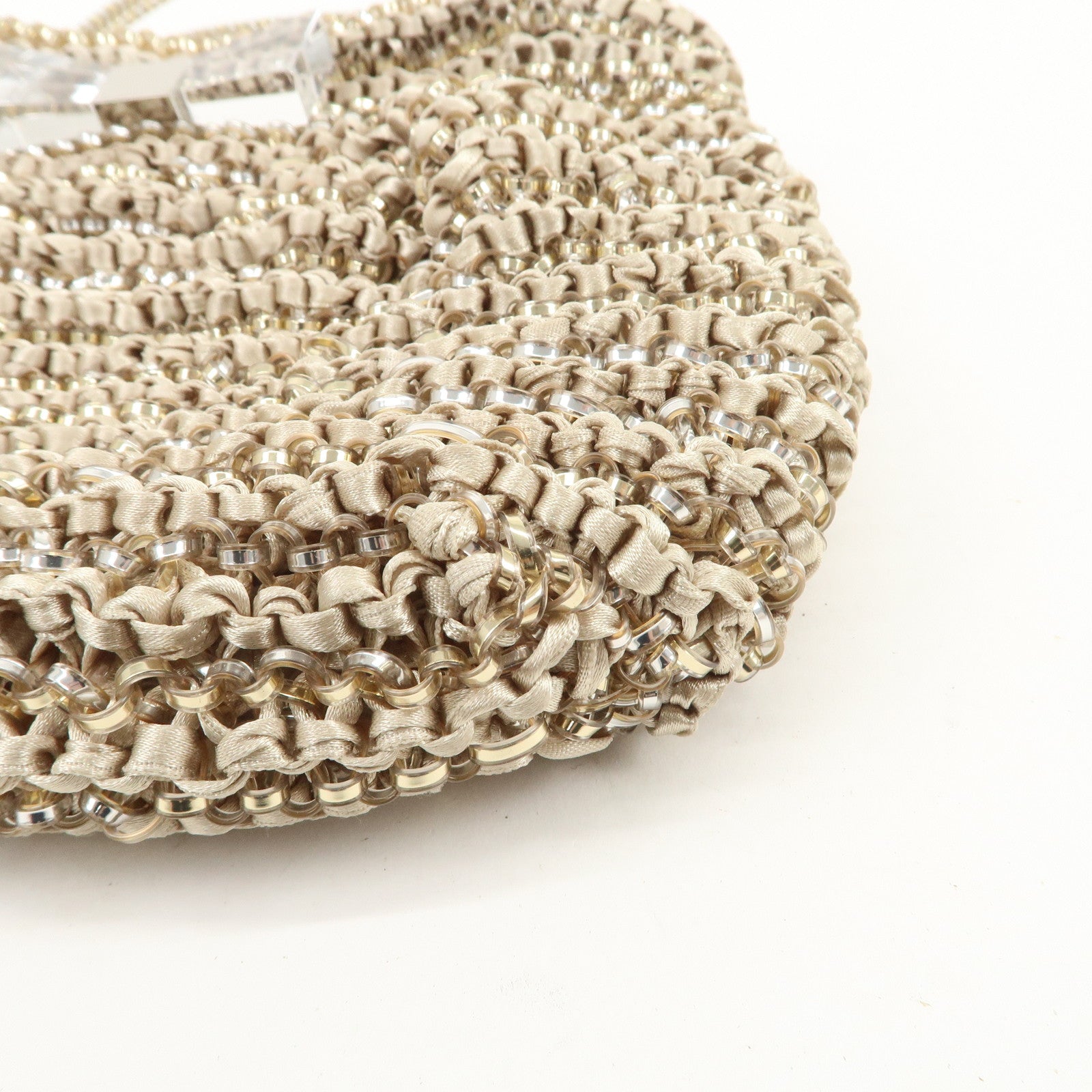 ANTEPRIMA Wire Bag PVC 2Way Bag Hand Bag Shoulder Bag Beige