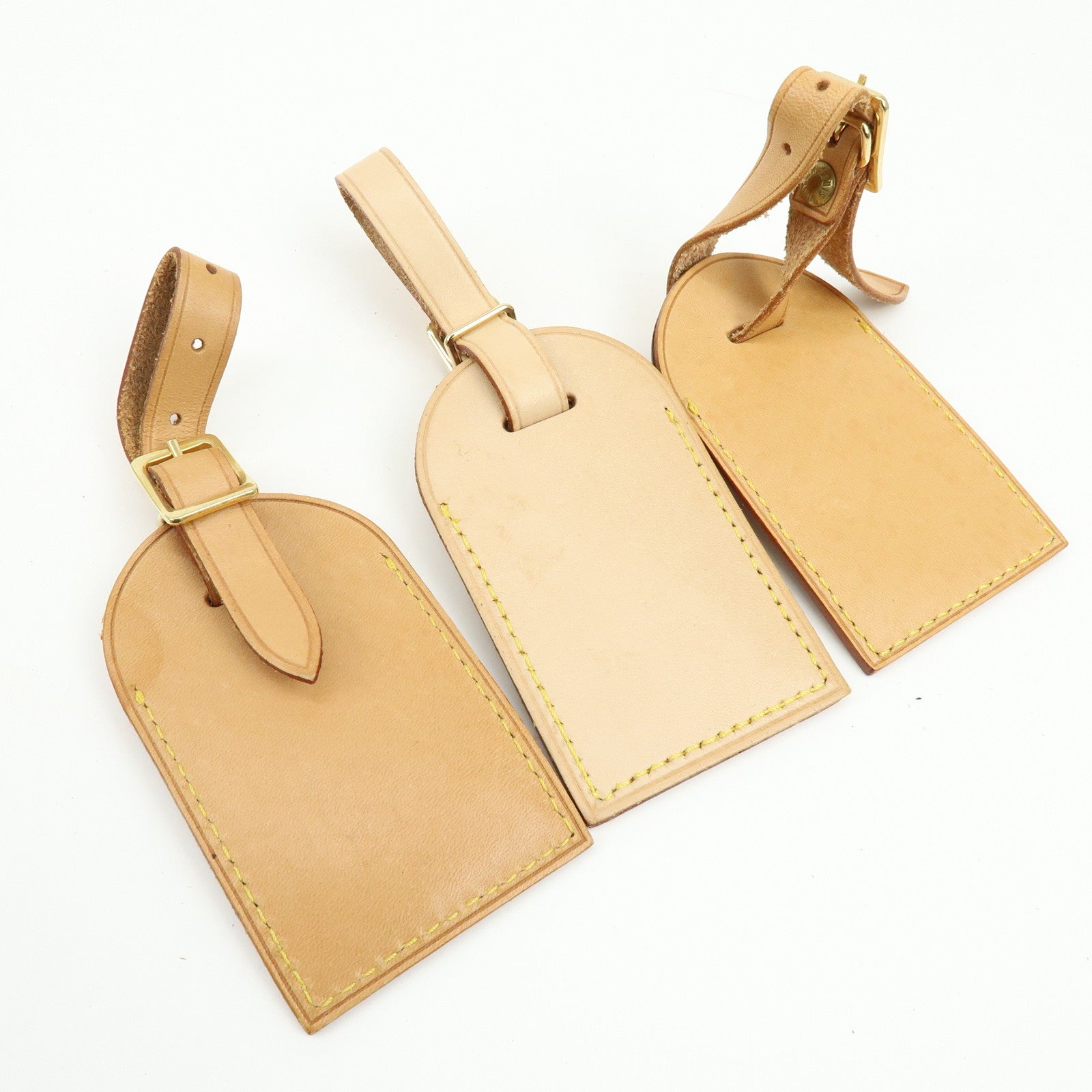 Louis Vuitton Set of 10 Leather Name Tag & Poignet Natural