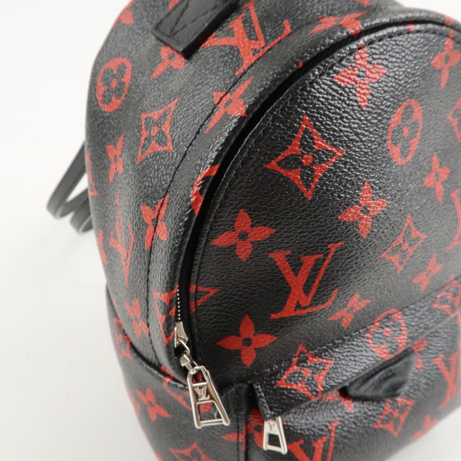 Louis Vuitton Monogram Palm Spring Canvas Mini Backpack Noir Red M41457 Used