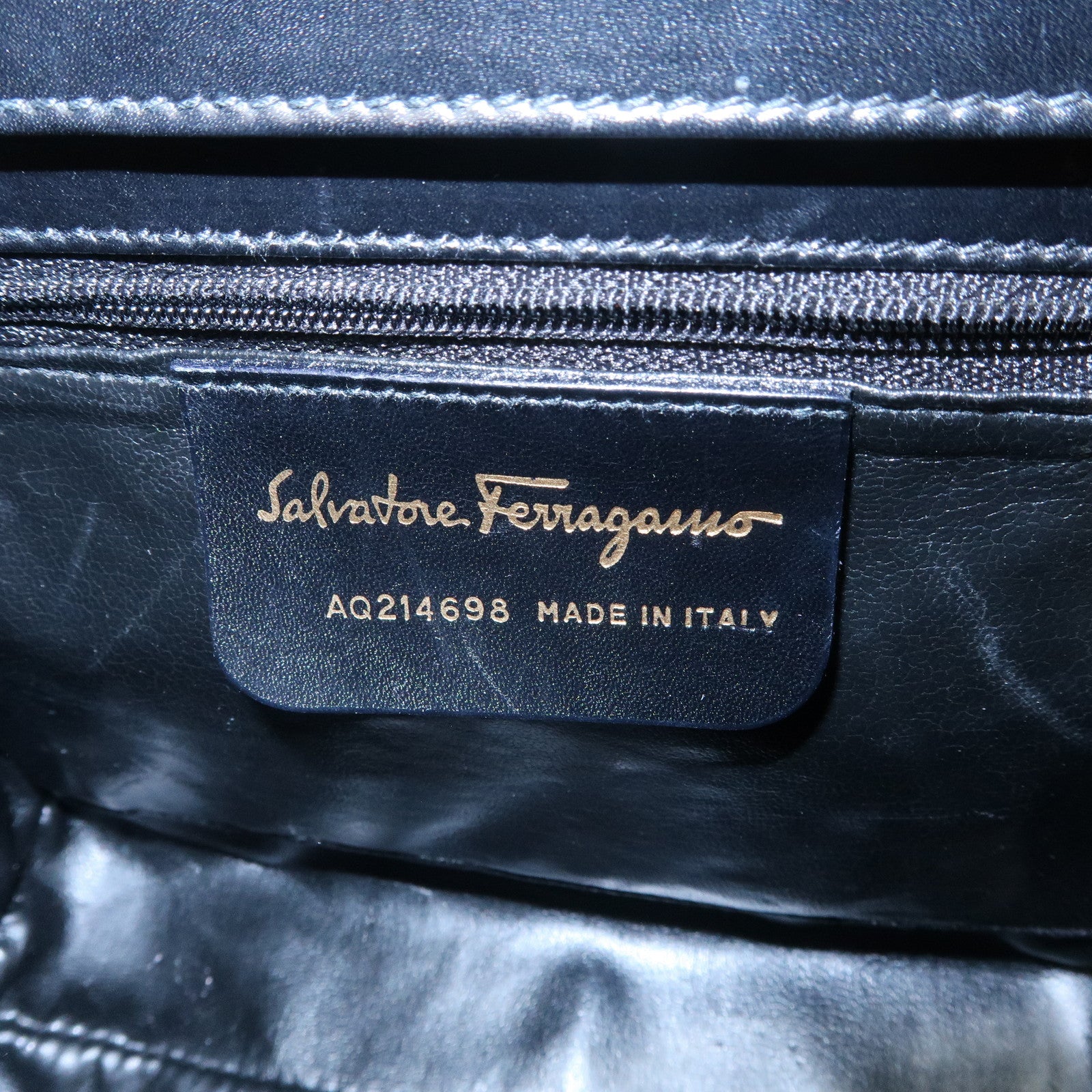 Ferragamo Gancini Suede Leather Hand Bag Tote Bag Black Khaki Red