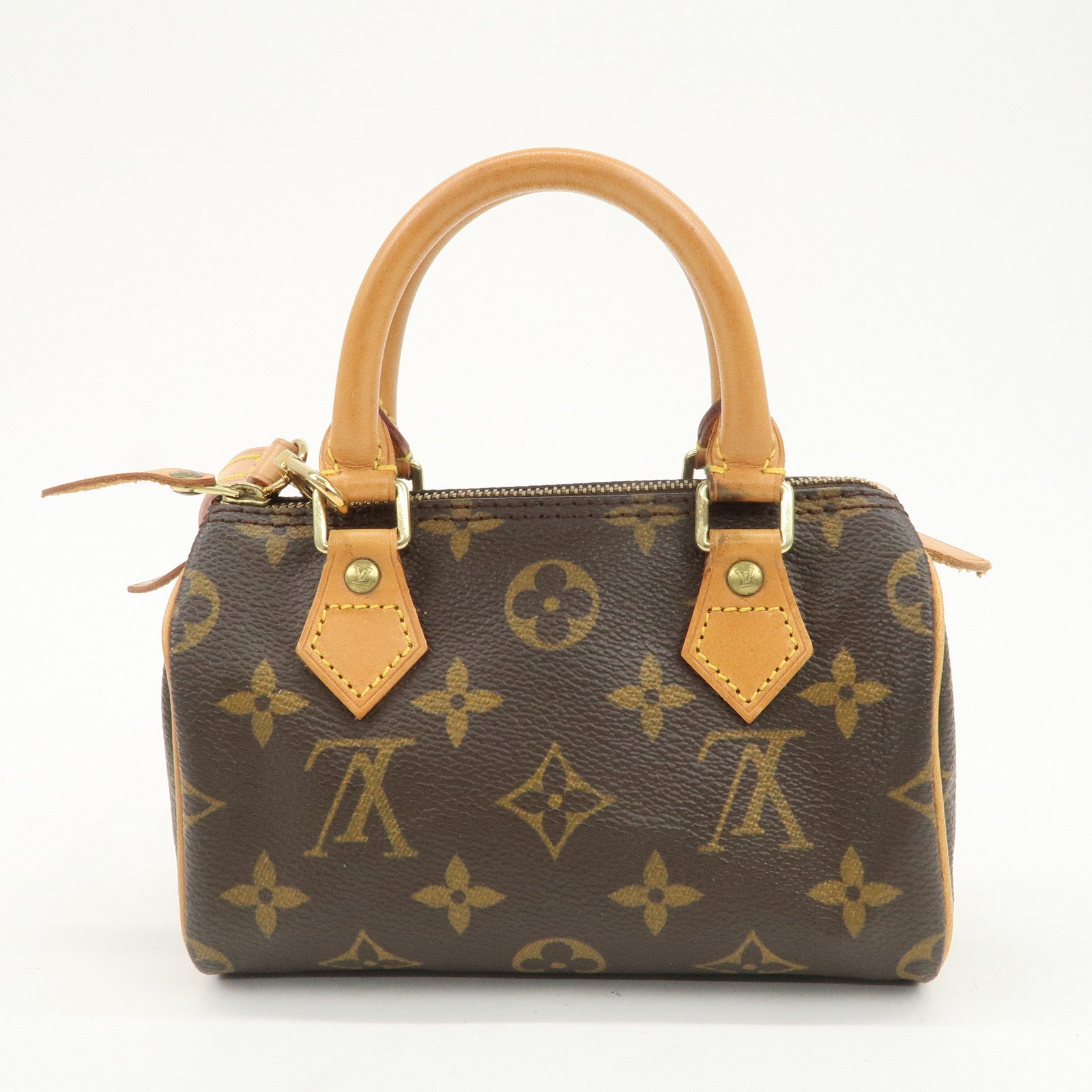 Louis Vuitton Monogram Mini Speedy Hand Bag Boston Bag Brown M41534