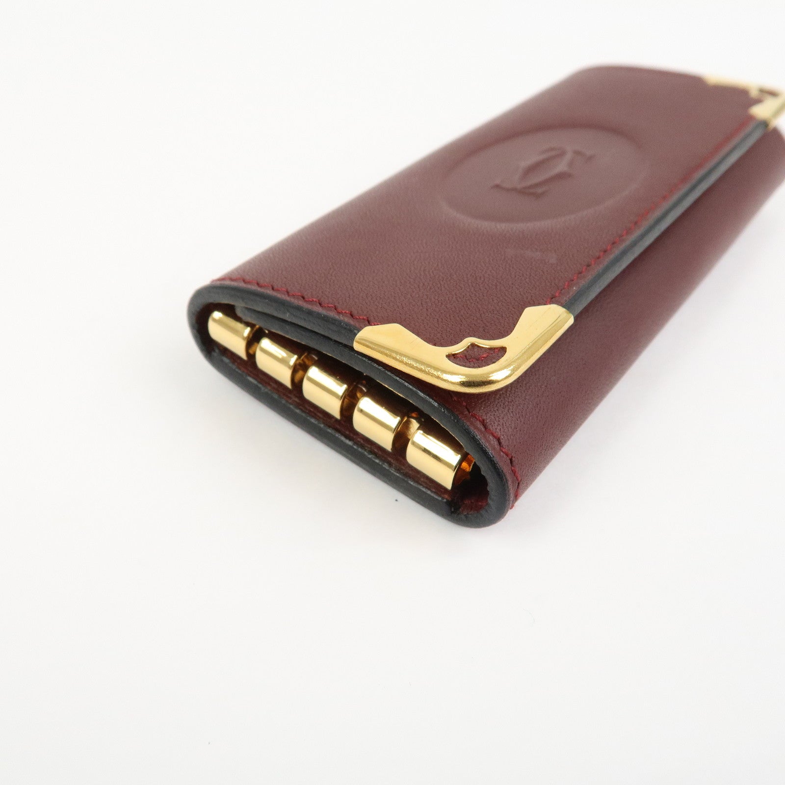 Cartier Must de Cartier Must Line Leather 4 Rings Key Case Bordeaux