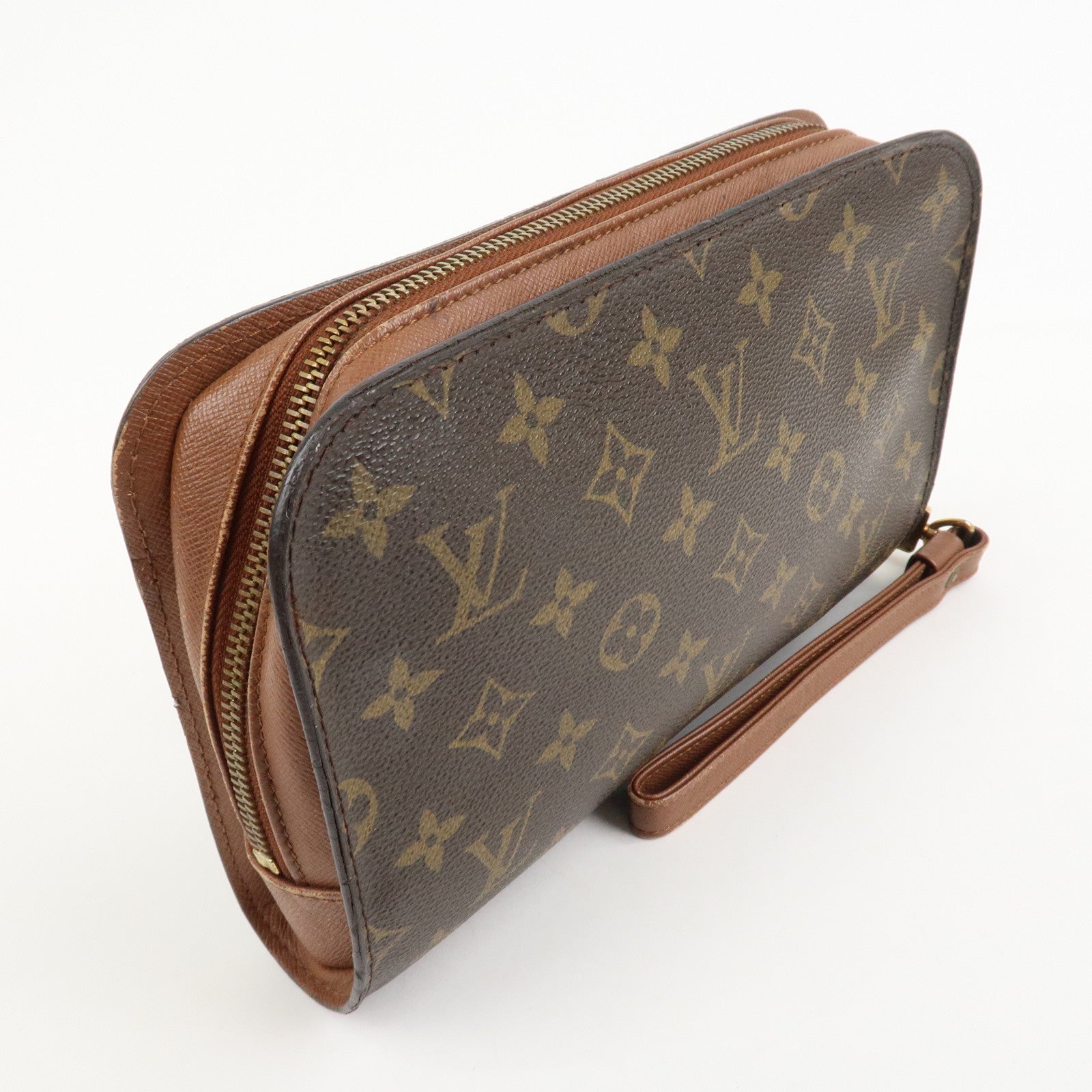 Louis Vuitton Monogram Canvas Orsay Clutch Bag Pouch Brown M51790