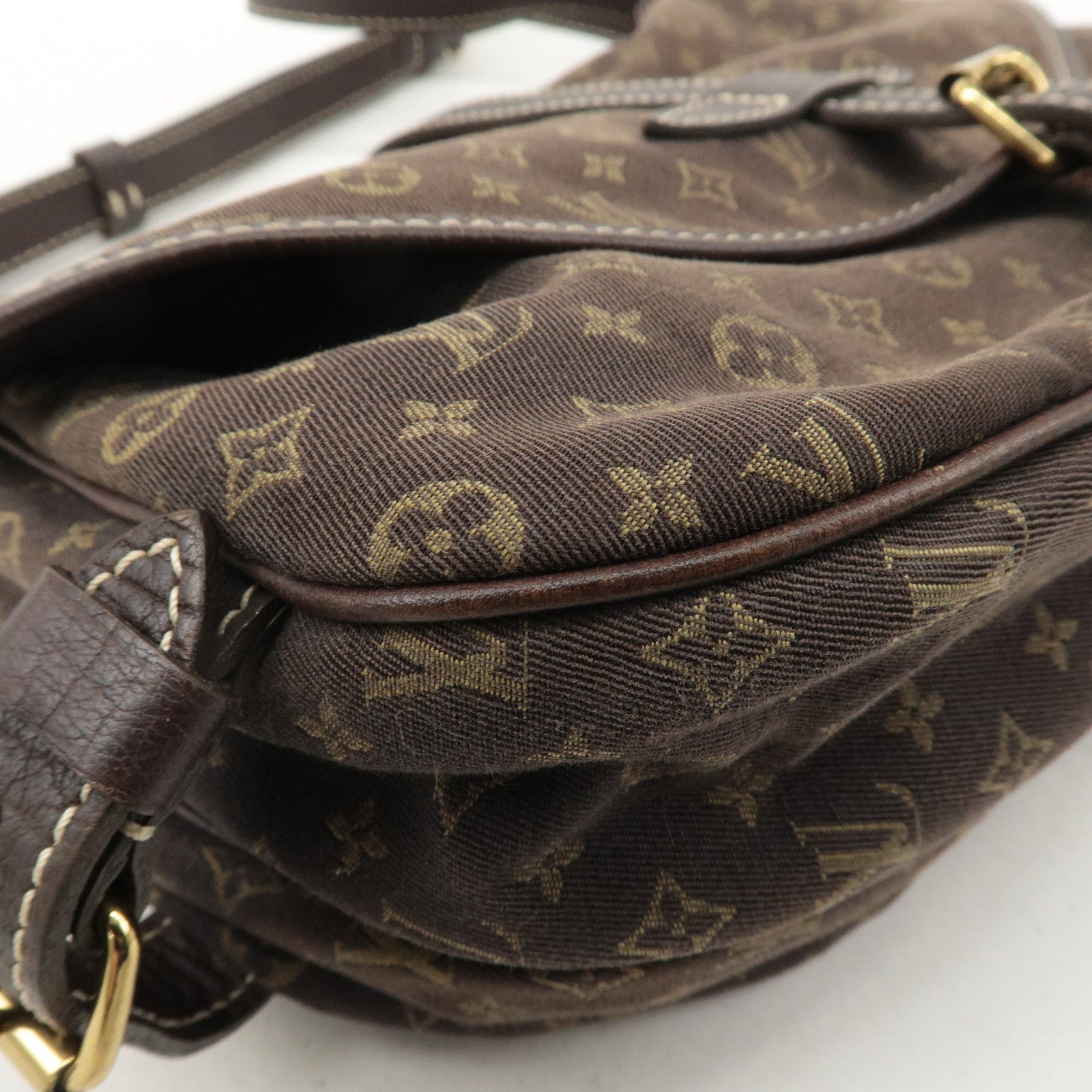 Louis Vuitton Monogram Mini Lin Saumur 30 Ebene Brown M95227