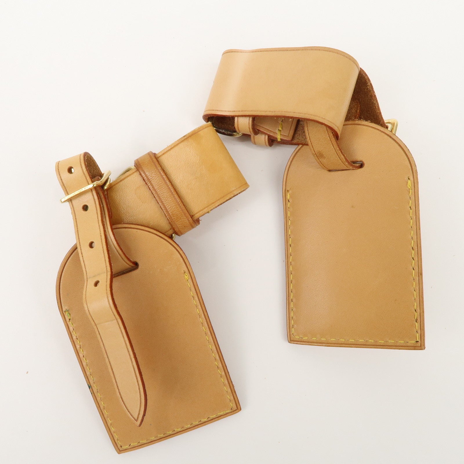 Louis Vuitton Set of 10 Leather Name Tag & Poignet Natural Used