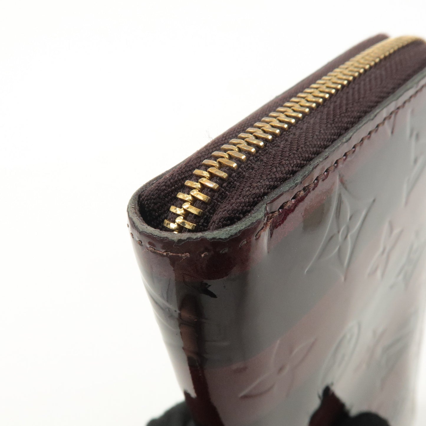 Louis Vuitton Monogram Vernis Rayure Zippy Wallet Amarante M91717