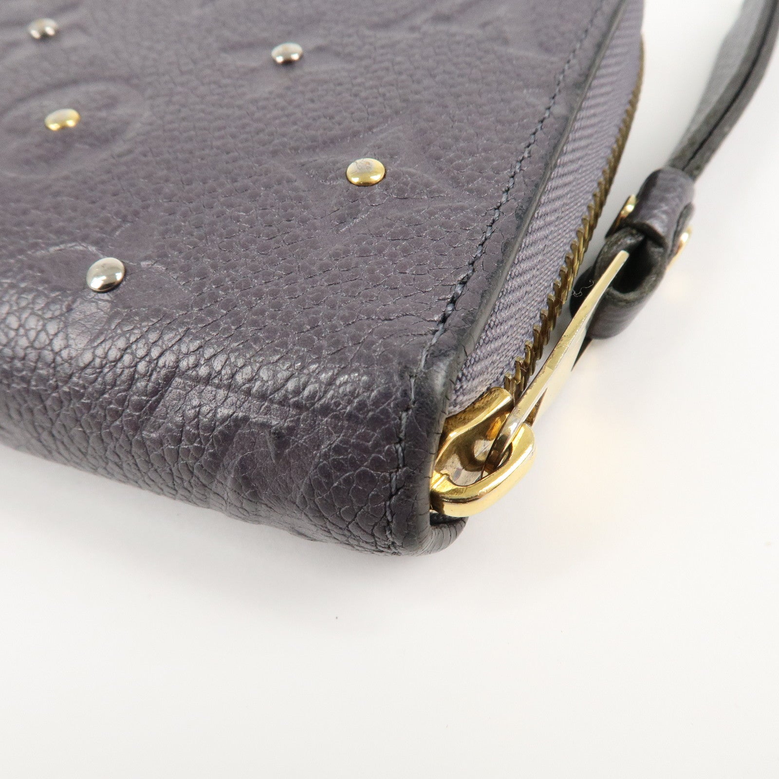 Louis Vuitton Empreinte Zippy Studs Wallet Gris Silver M62209 Used