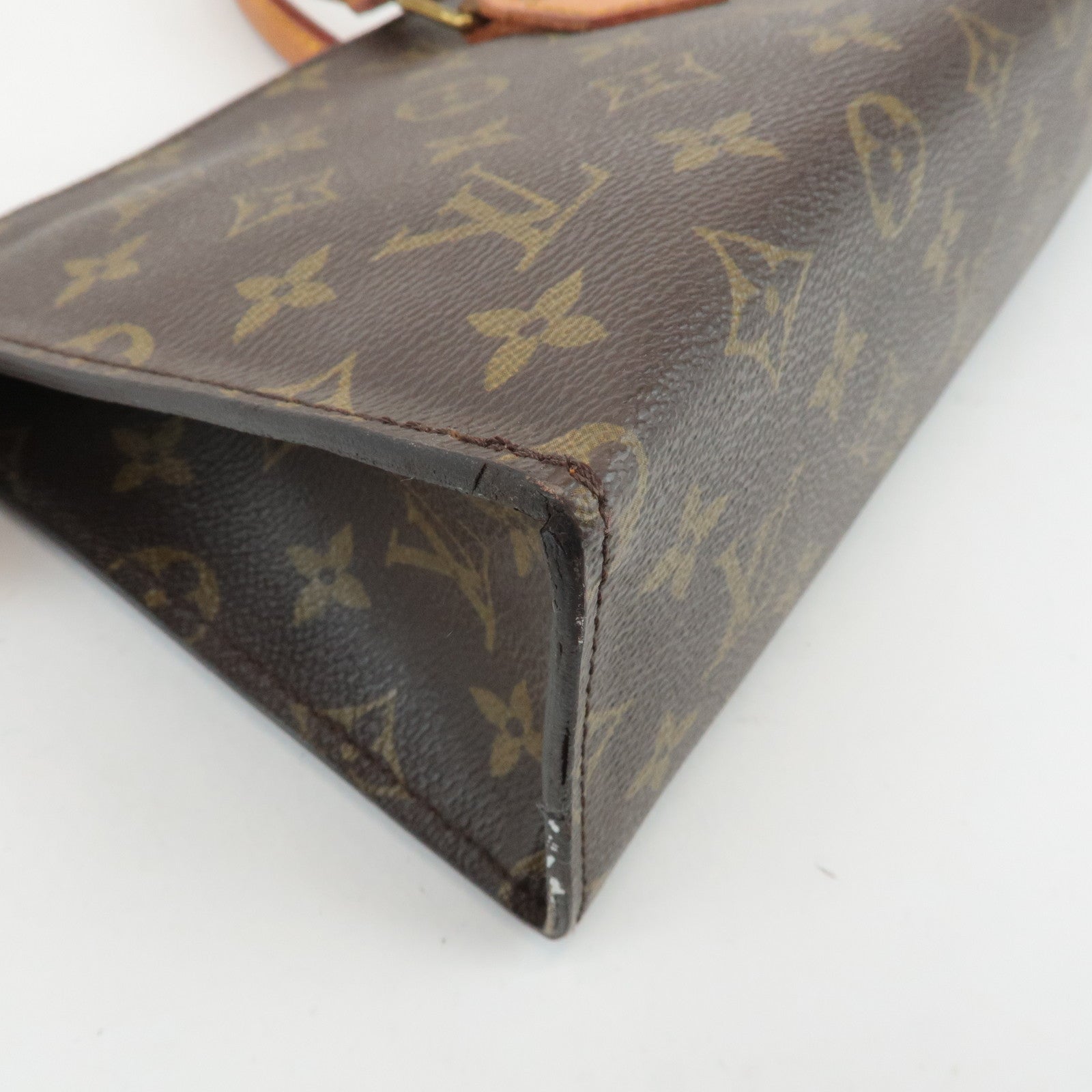 Louis Vuitton Monogram Sac Triangle Hand Bag Brown M51360 Used
