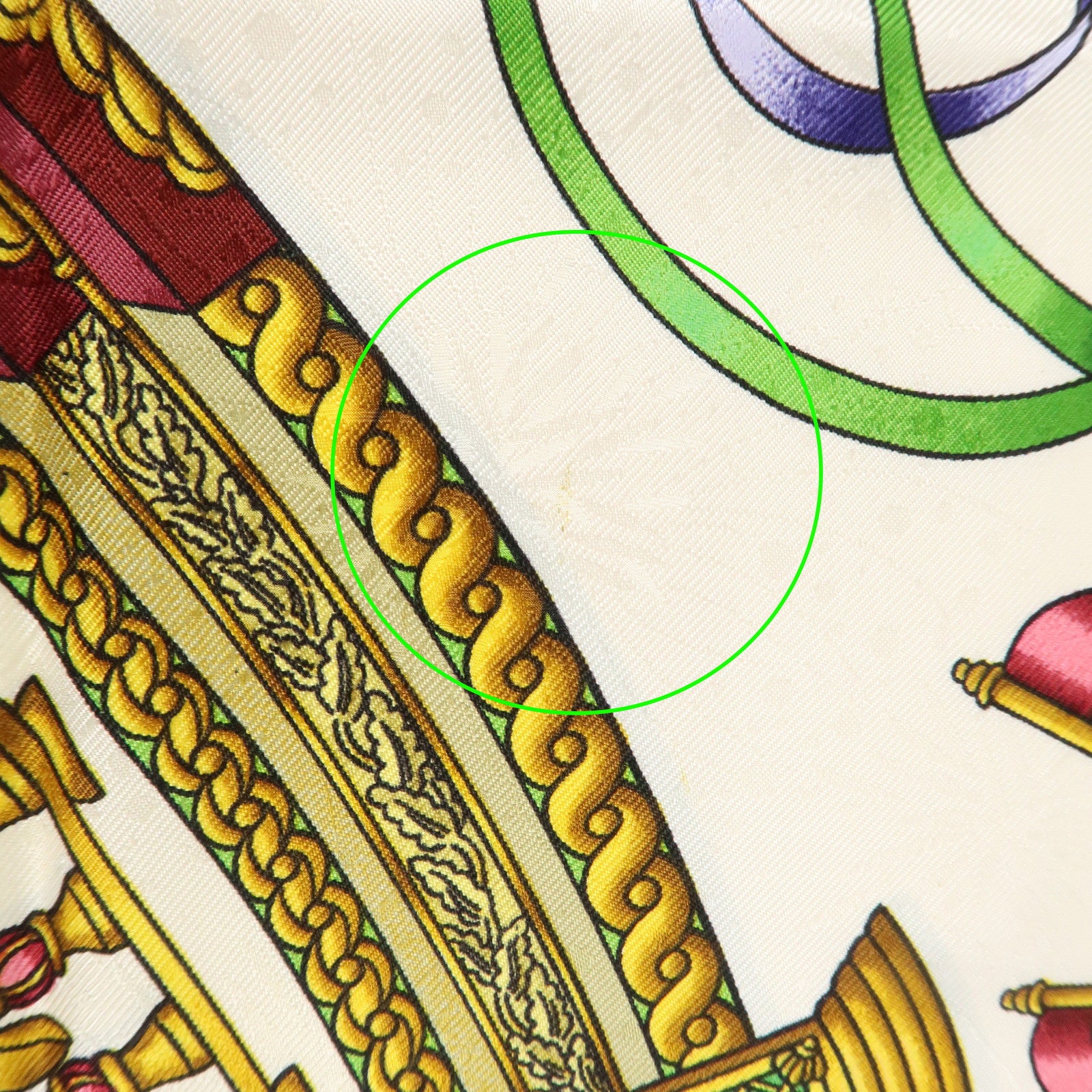 HERMES Carre 90 Silk 100% Scarf LUNA PARK Wine Red White Yellow Used