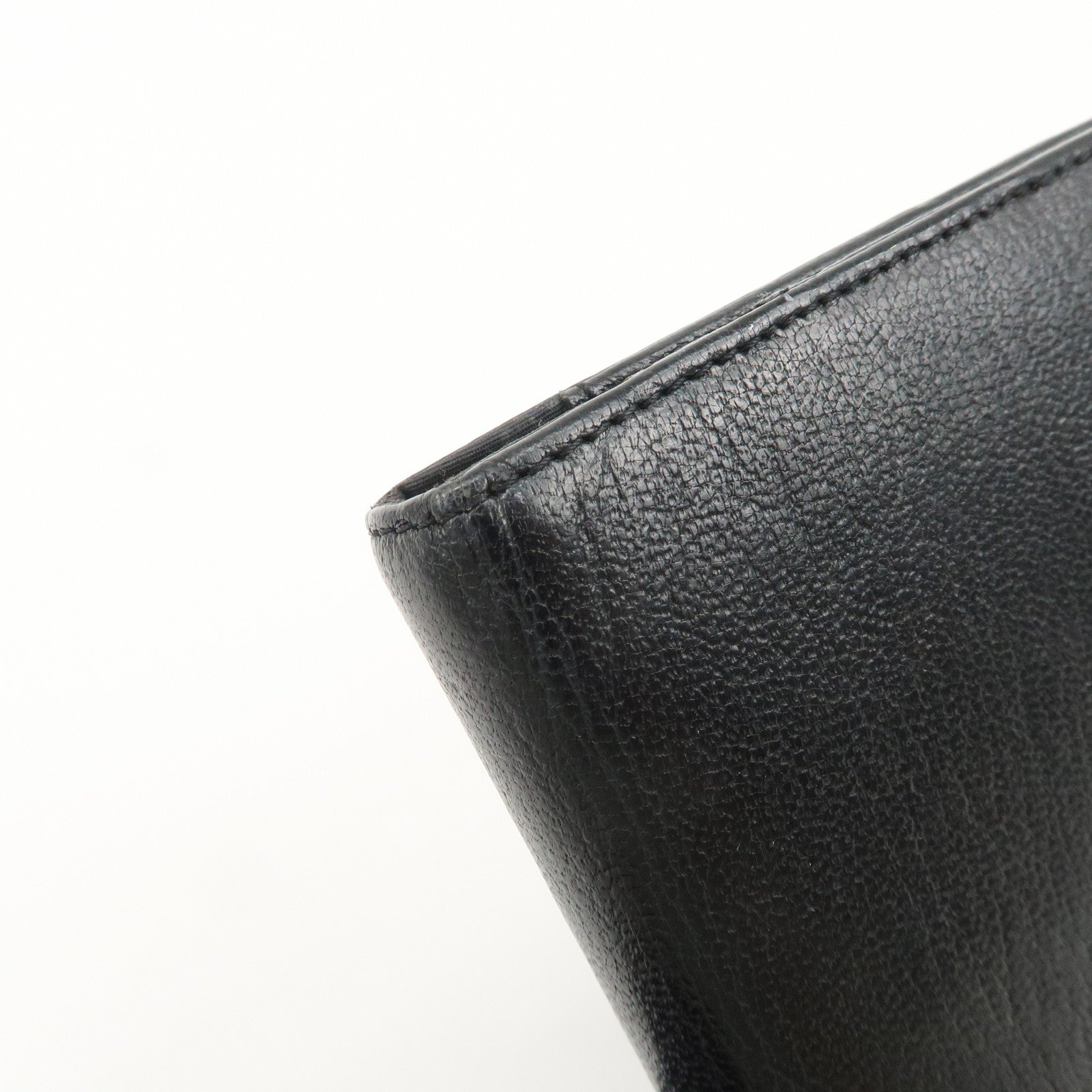 CHANEL COCO Mark Leather Agenda Cover Planner Cover Black Used