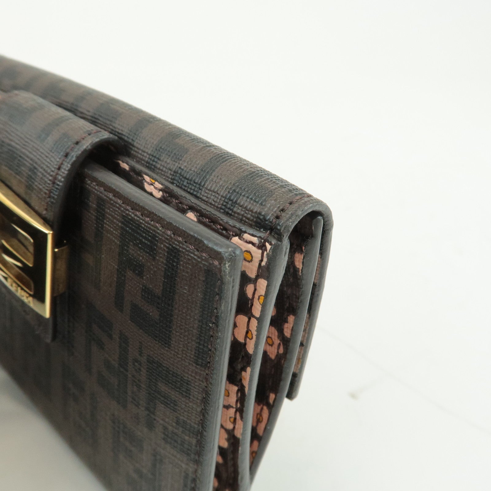 FENDI Zucchino Print PVC Leather Double Hook Wallet 8M0188