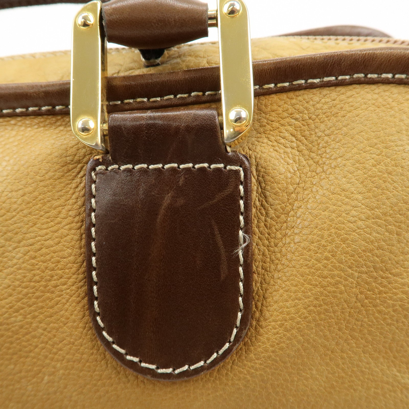 LOEWE Anagram Suede Leather Amazona 32 Hand Bag Brown