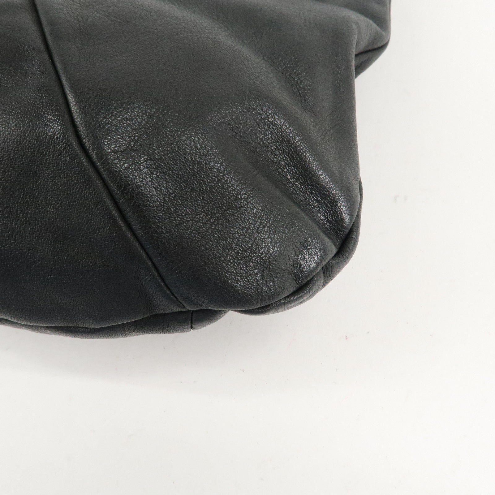 Ferragamo Gancini Leather Shoulder Bag Hand Bag Black Used