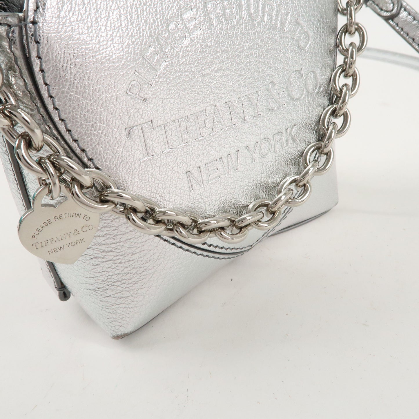 Tiffany & Co. Leather Return to Tiffany Micro Tote Bag SIlver