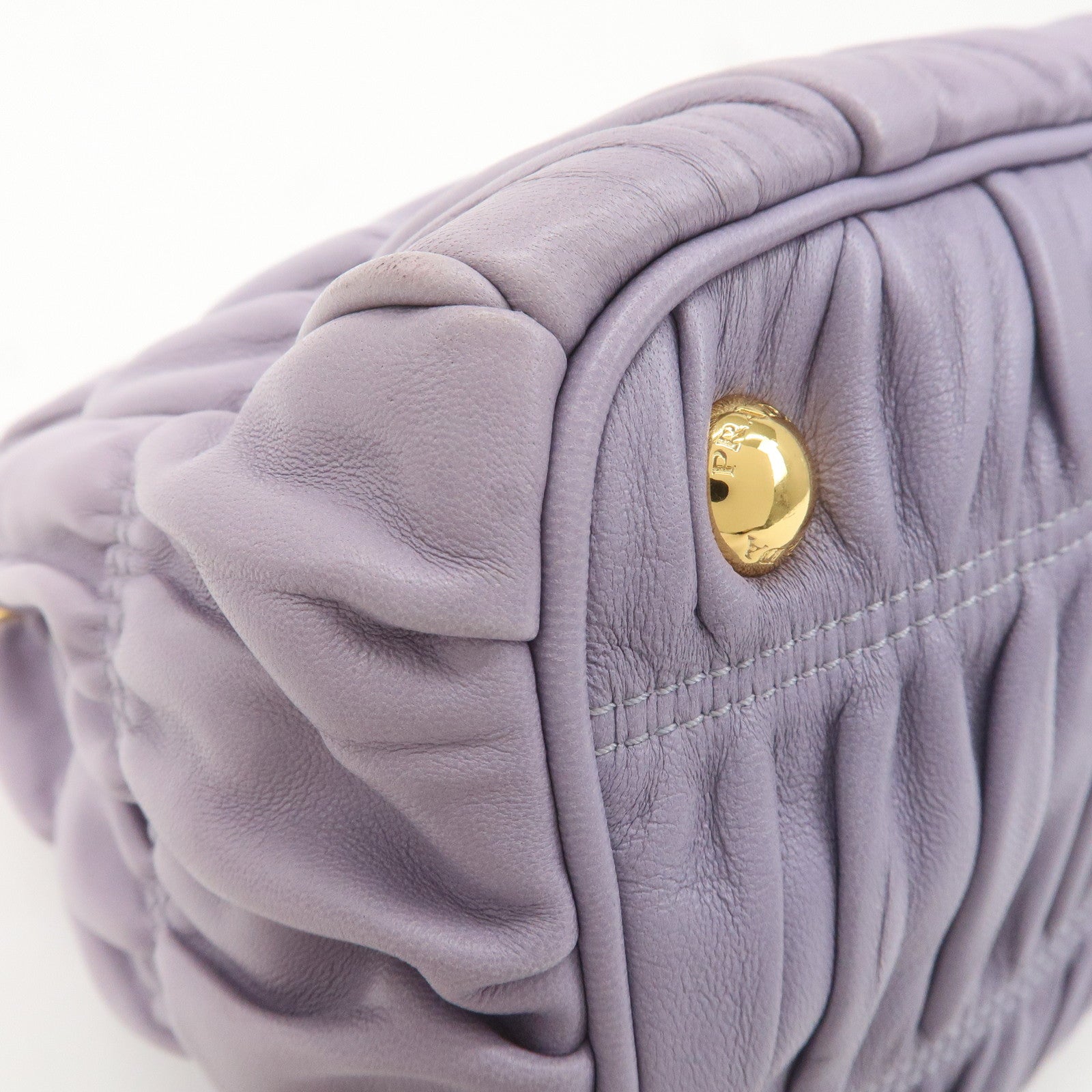 PRADA Leather 2Way Bag Hand Bag Shoulder Bag Lavender BN2393