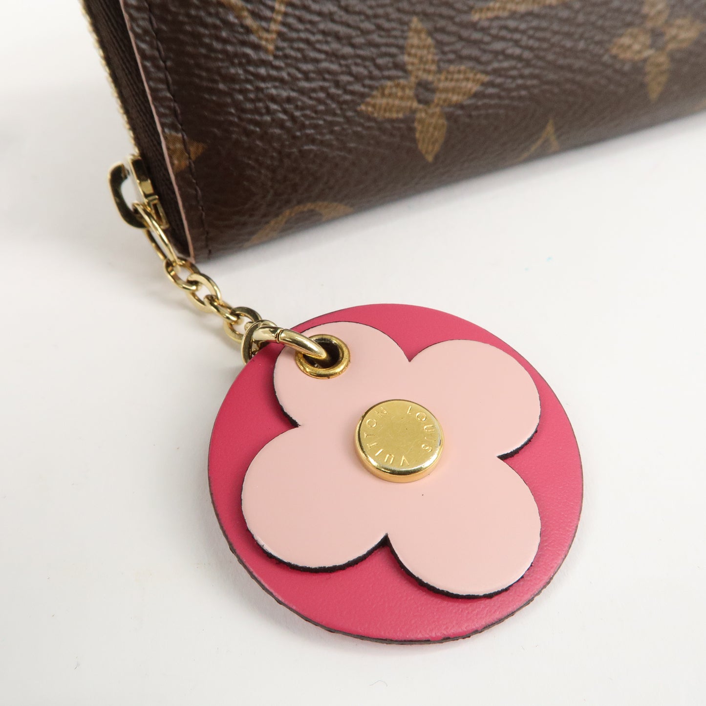 Louis Vuitton Monogram Zippy Coin Purse Flower Charm M68332